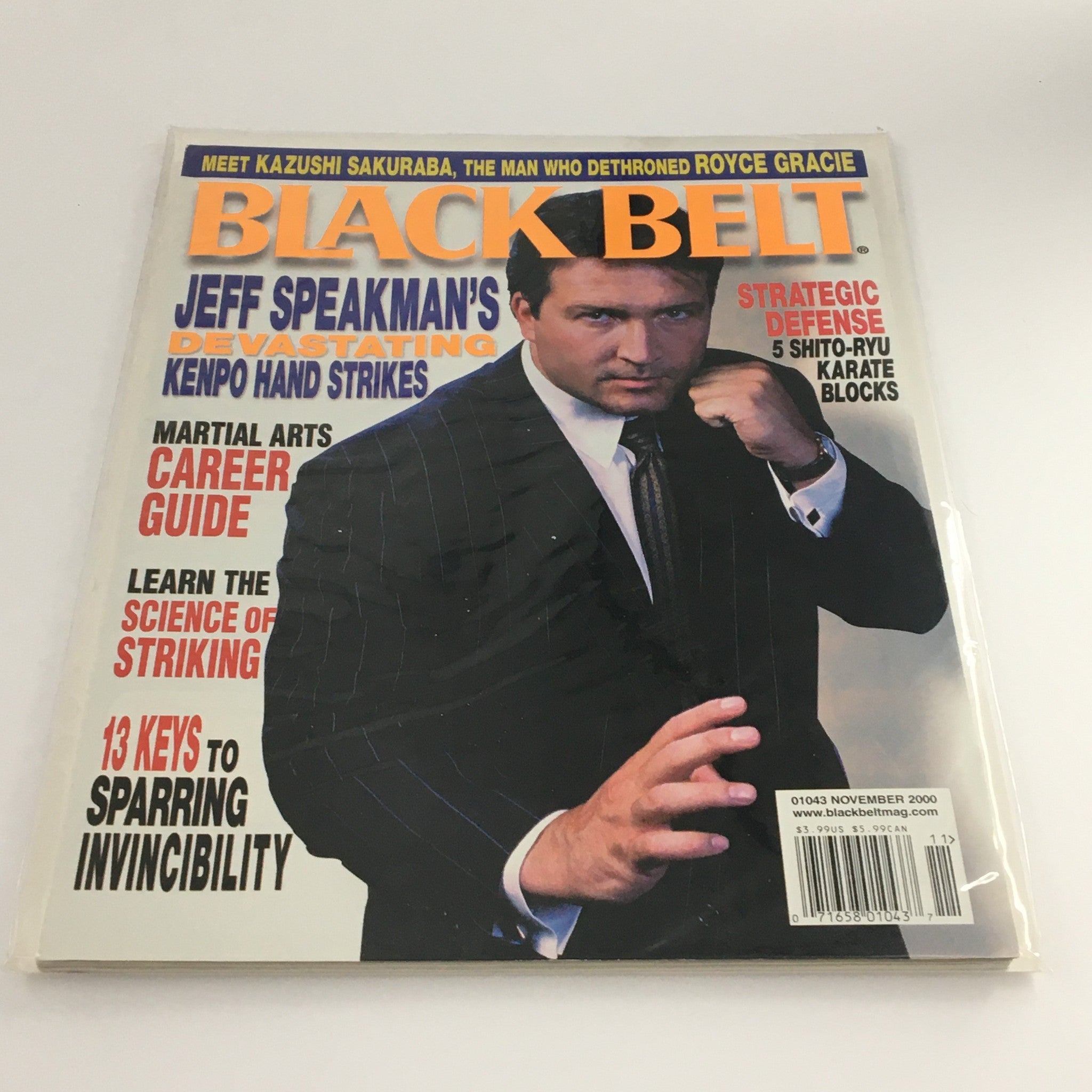 Black Belt Magazine November 2000 Jeff Speakman's Kenpo Hand Strikes, Newsstand