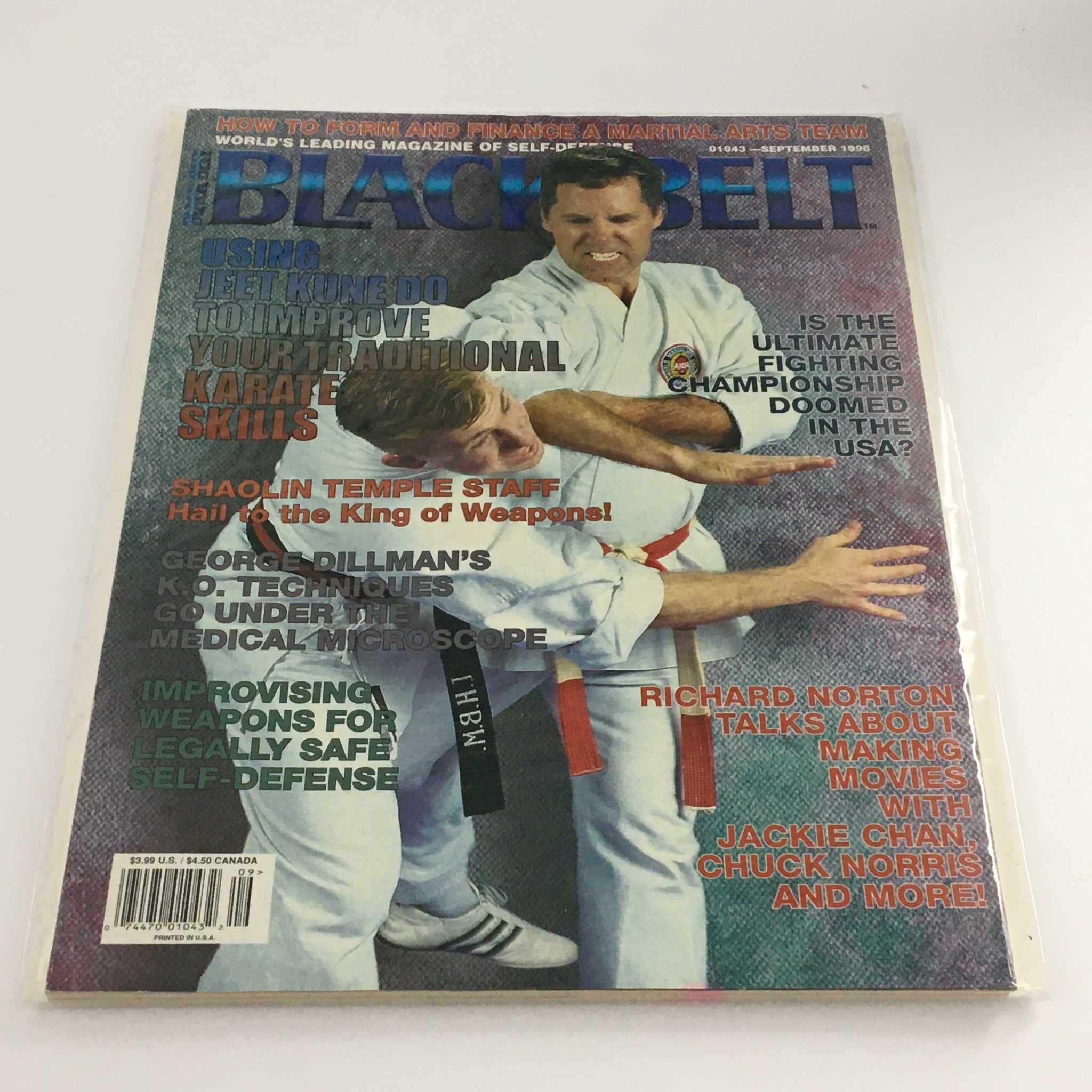 Black Belt Magazine September 1998 George Dillman's K.O. Techniques, Newsstand