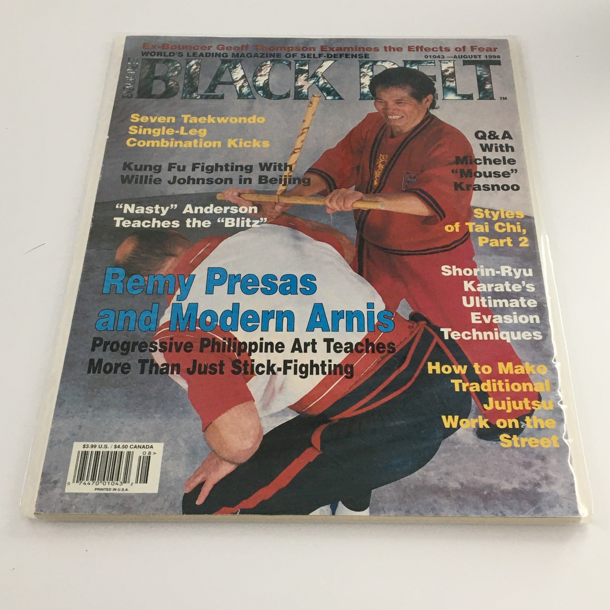 Black Belt Magazine August 1998 Remy Presas and Modern Arnis Feature, Newsstand