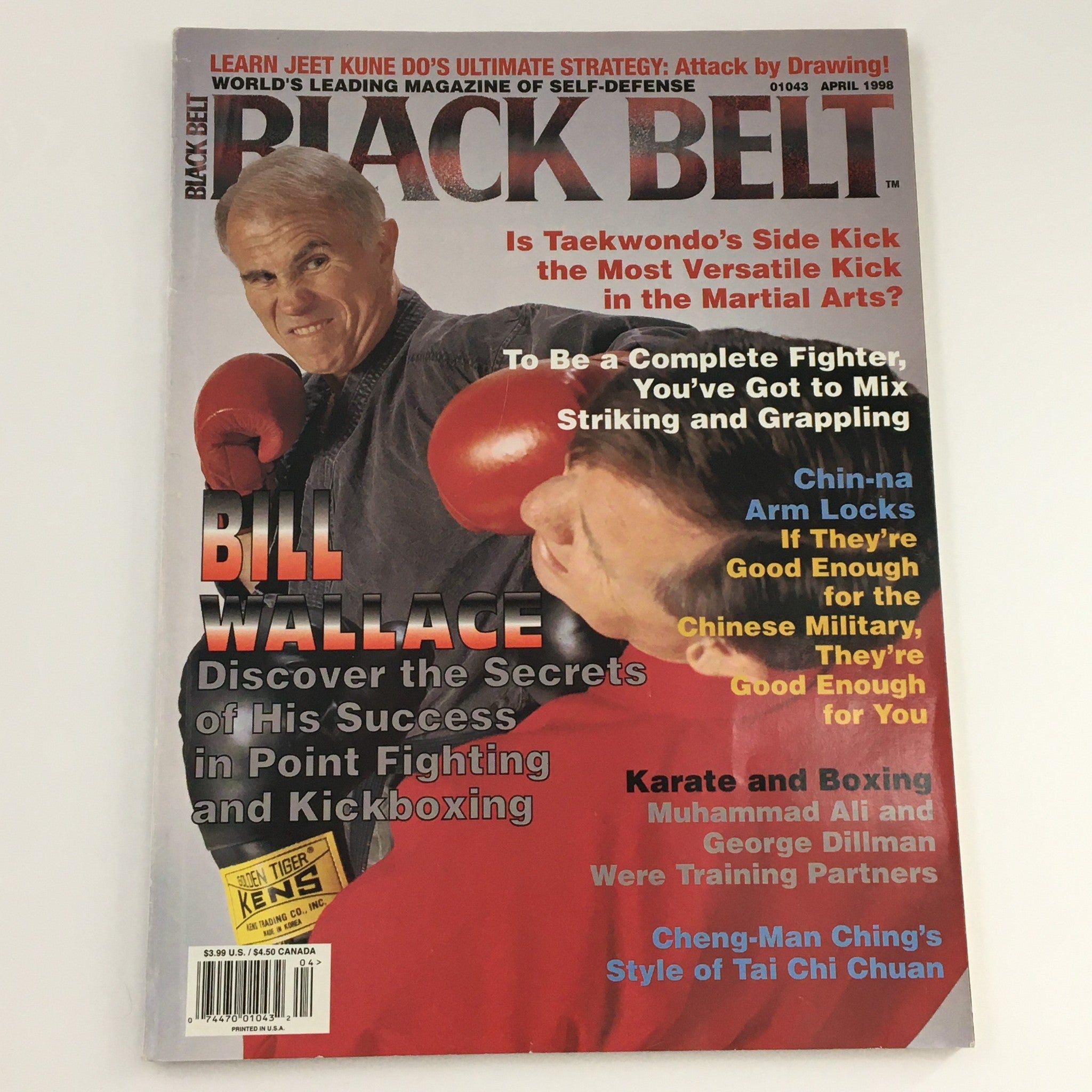 Black Belt Magazine April 1998 Bill Wallace Point Fighting & Kickbox, Newsstand