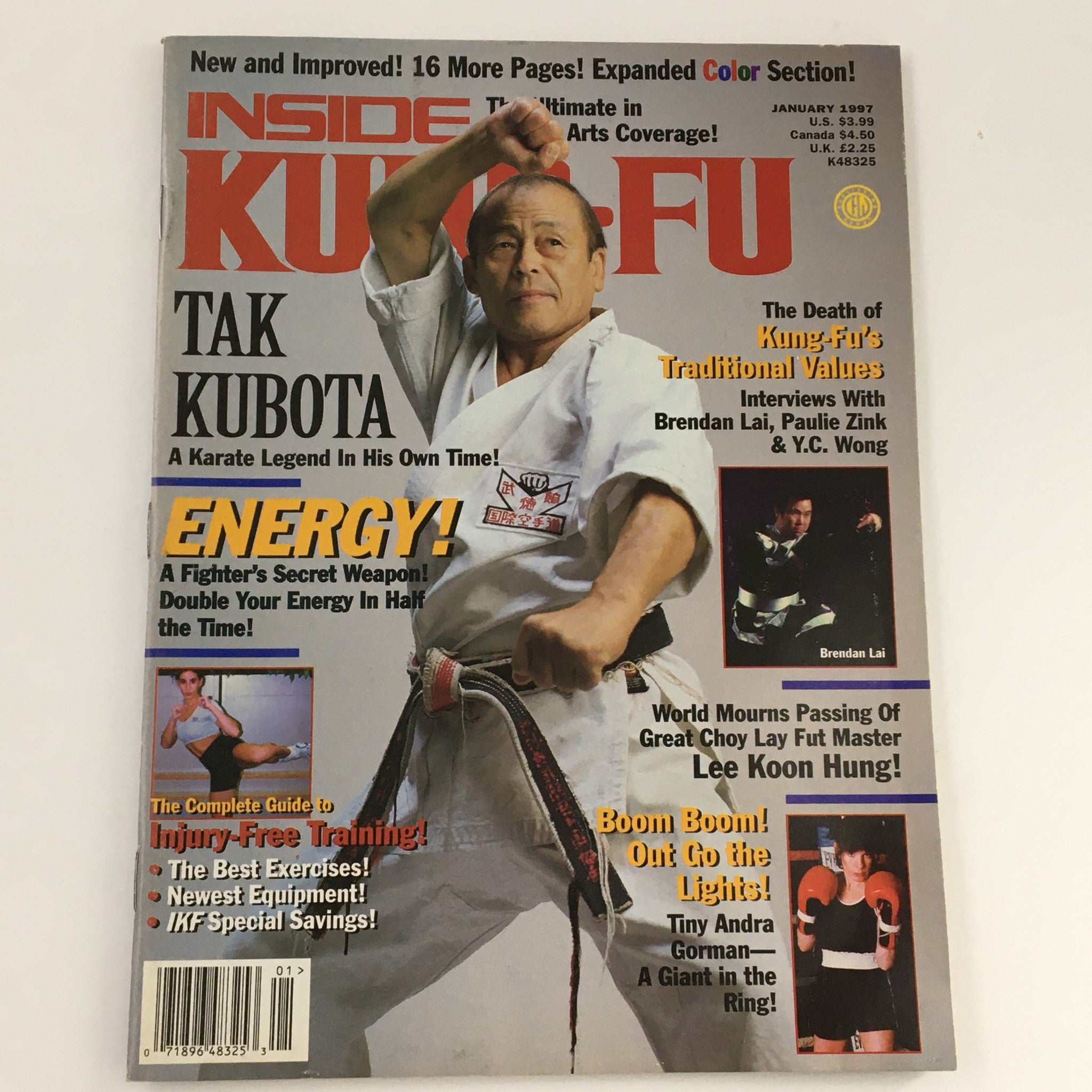 Inside Kung-Fu Magazine January 1997 Tak Kubota A Karate Legend, Newsstand