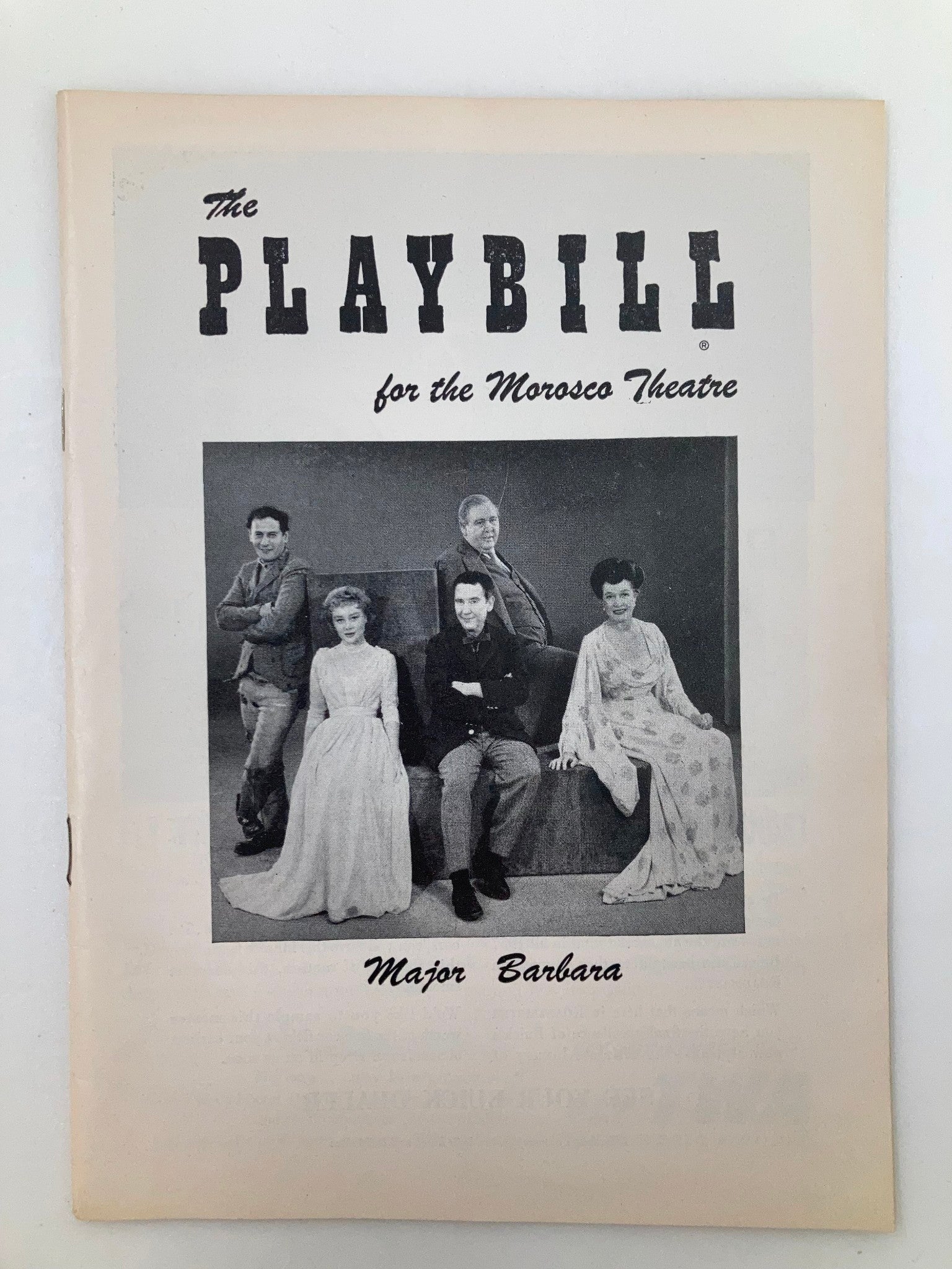 1957 Playbill Morosco Theatre Charles Laughton Burgess Meredith in Major Barbara