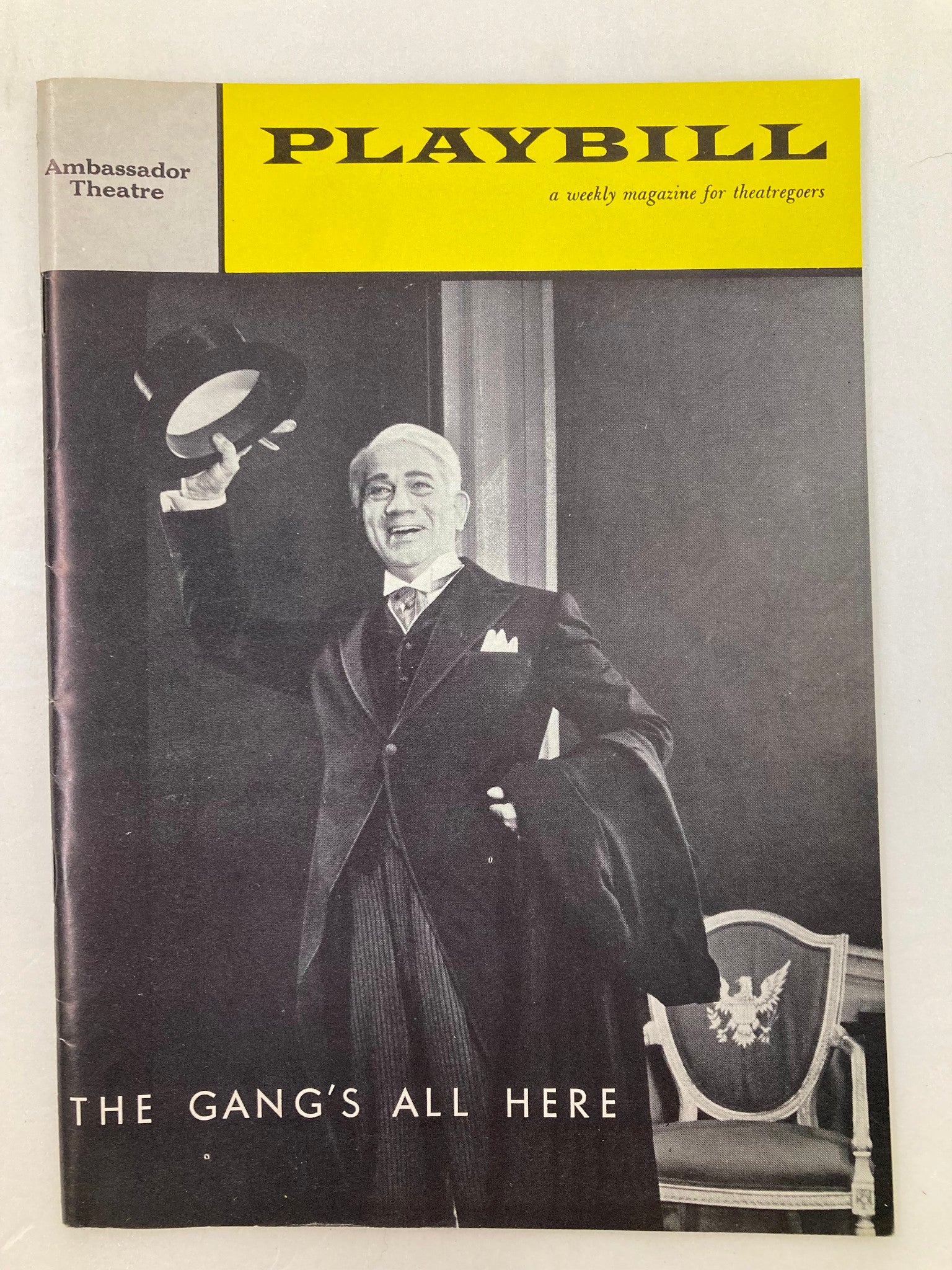 1959 Playbill Ambassador Theatre Melvyn Douglas in The Gang's All Here