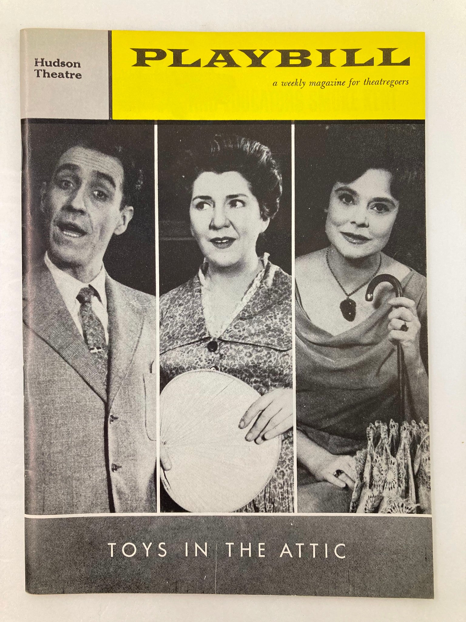 1960 Playbill Hudson Theatre Anna Revere, Irene Worth in Toys In The Attic