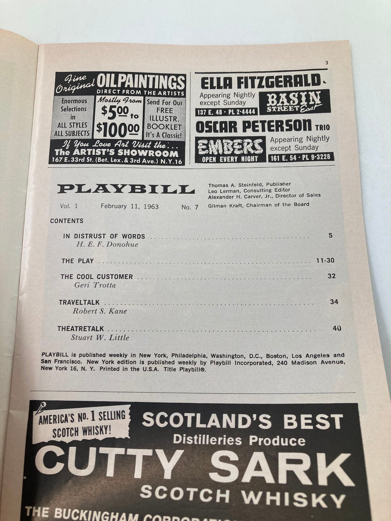 1963 Playbill John Golden Theatre Aian Bennett, Peter Cook in Beyond The Fringe