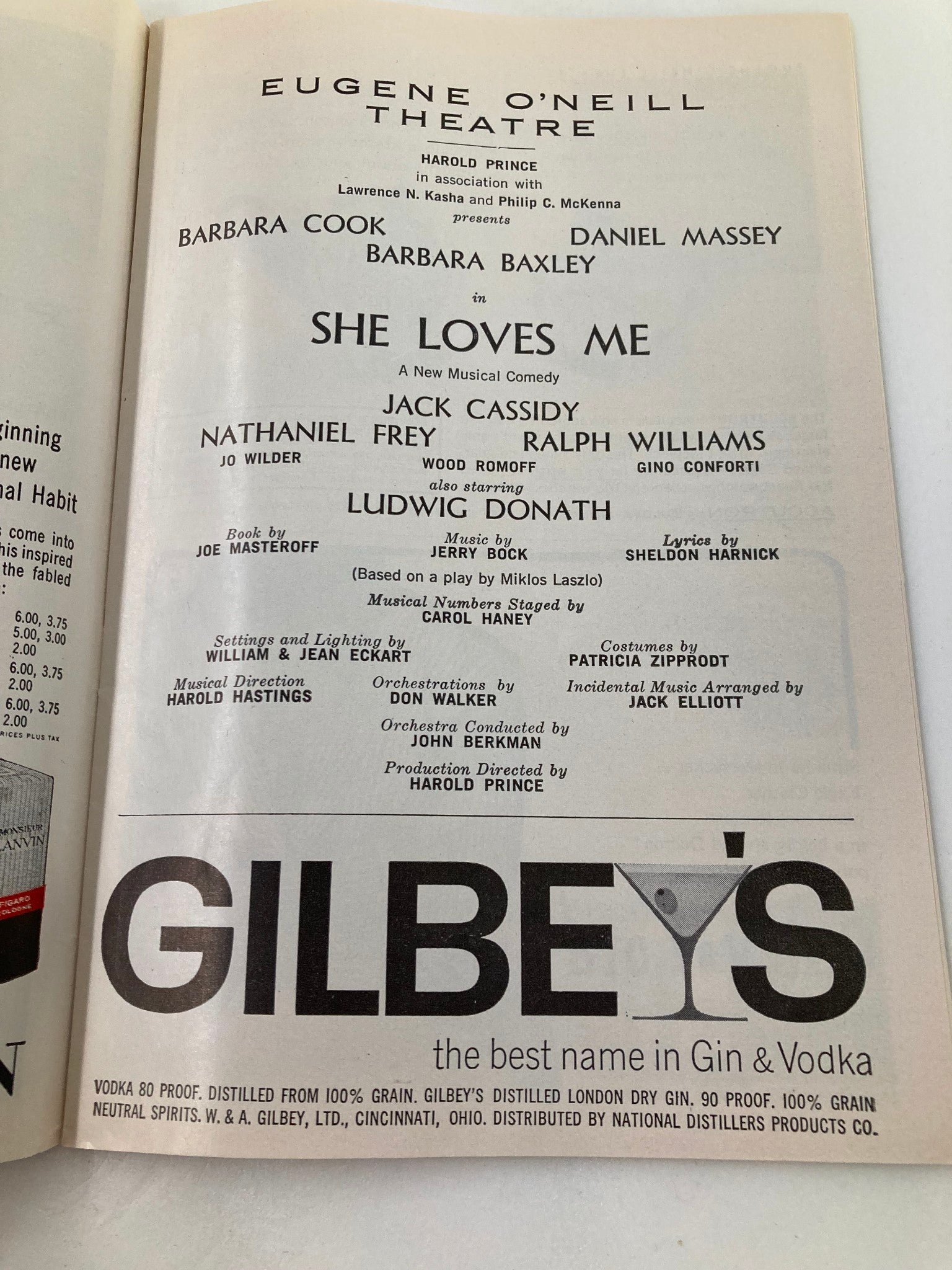 1963 Playbill Eugene O'Neill Theatre Barbara Cook, Daniel Massey in She Loves Me