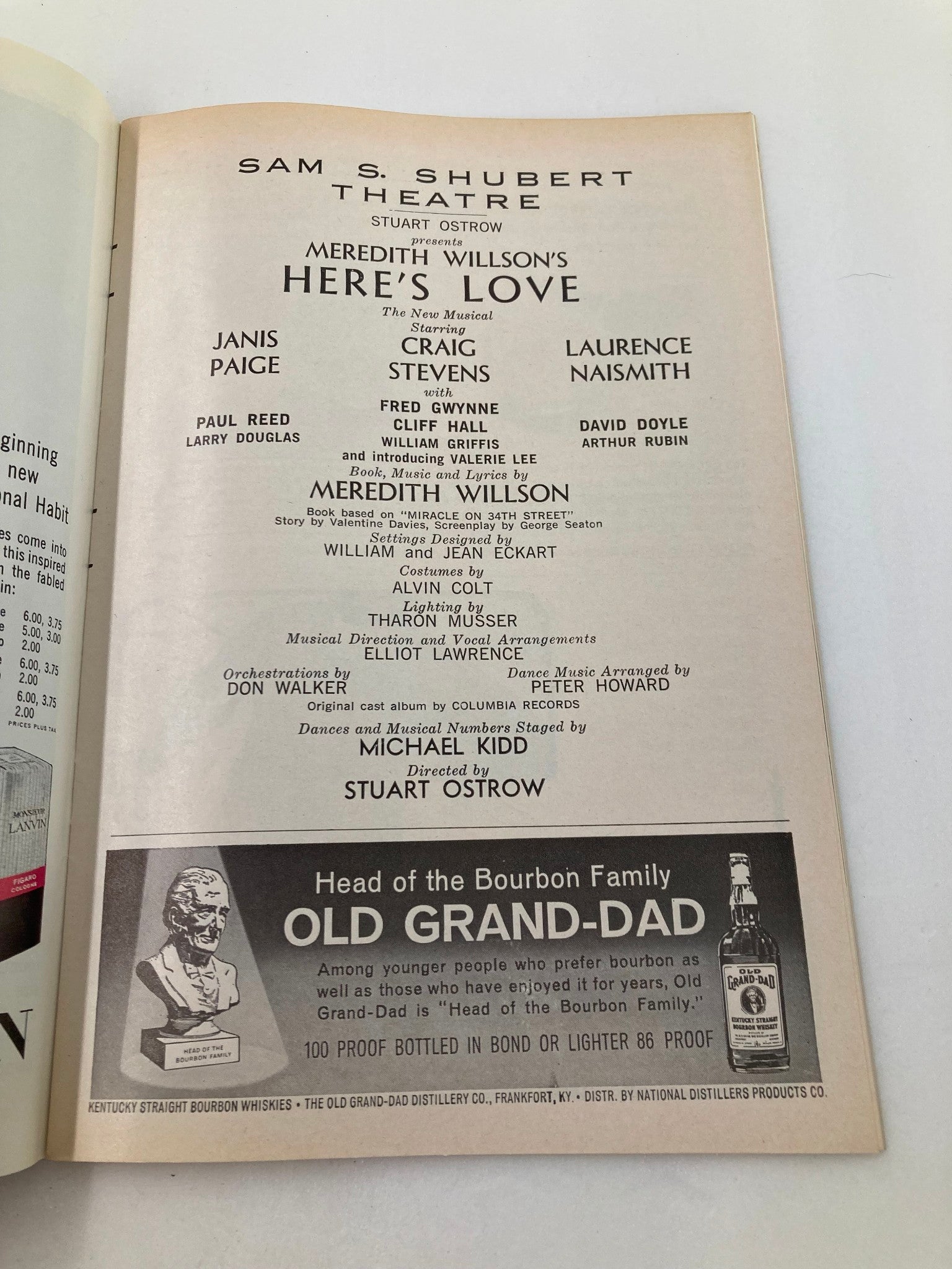 1963 Playbill Sam S. Shubert Theatre Janis Paige, Craig Stevens in Here's Love