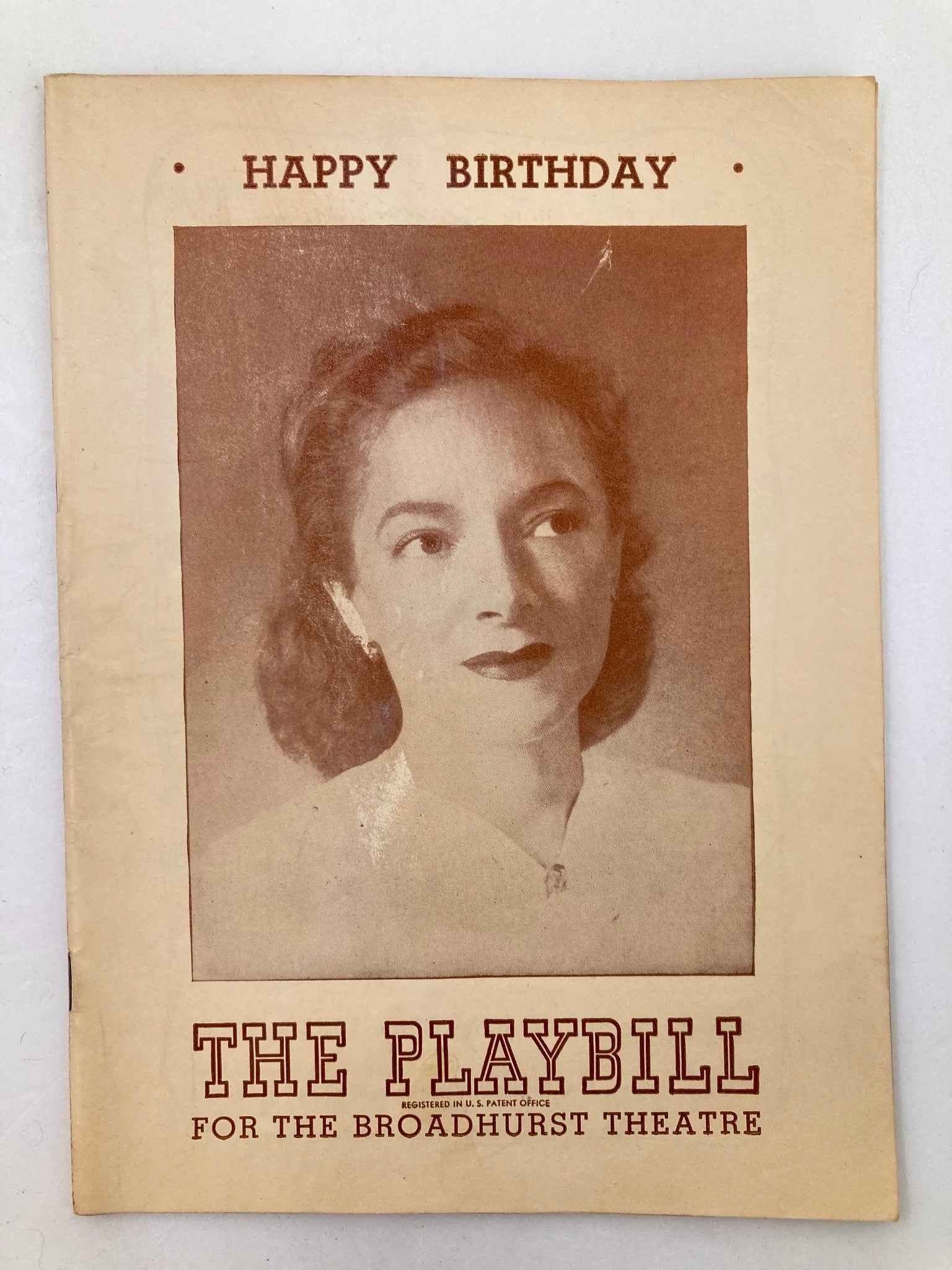 1947 Playbill The Broadhurst Theatre Helen Hayes in Happy Birthday