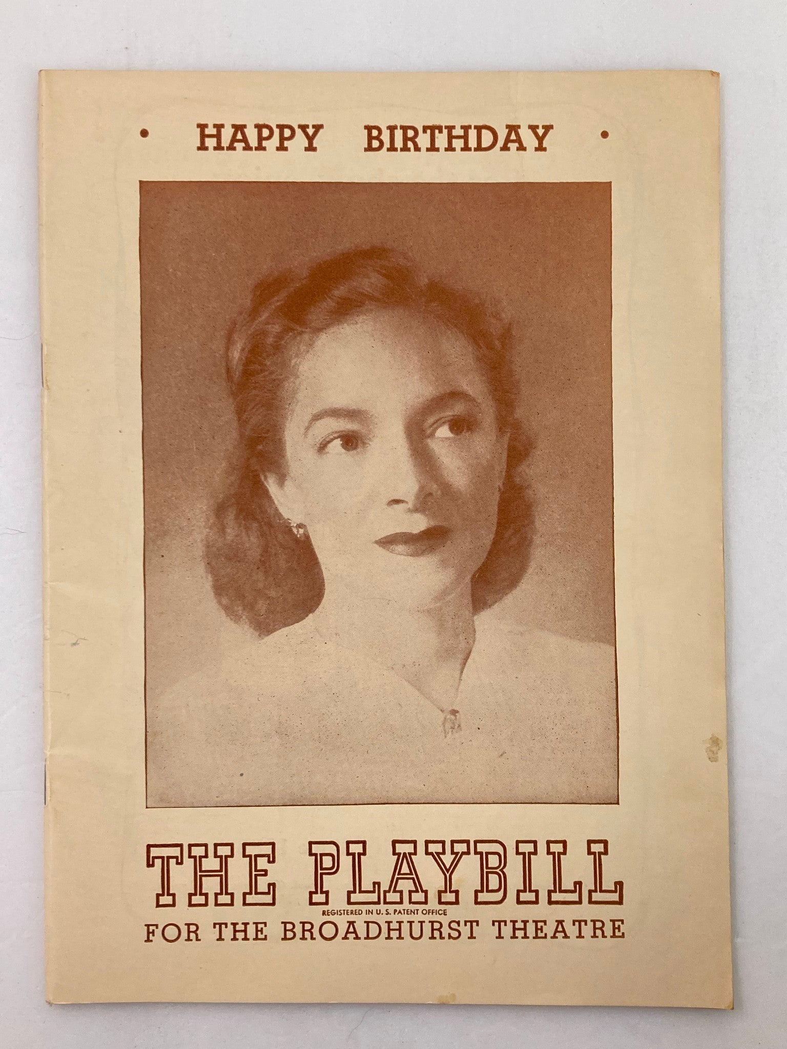 1947 Playbill The Broadhurst Theatre Margaret Irving in Happy Birthday