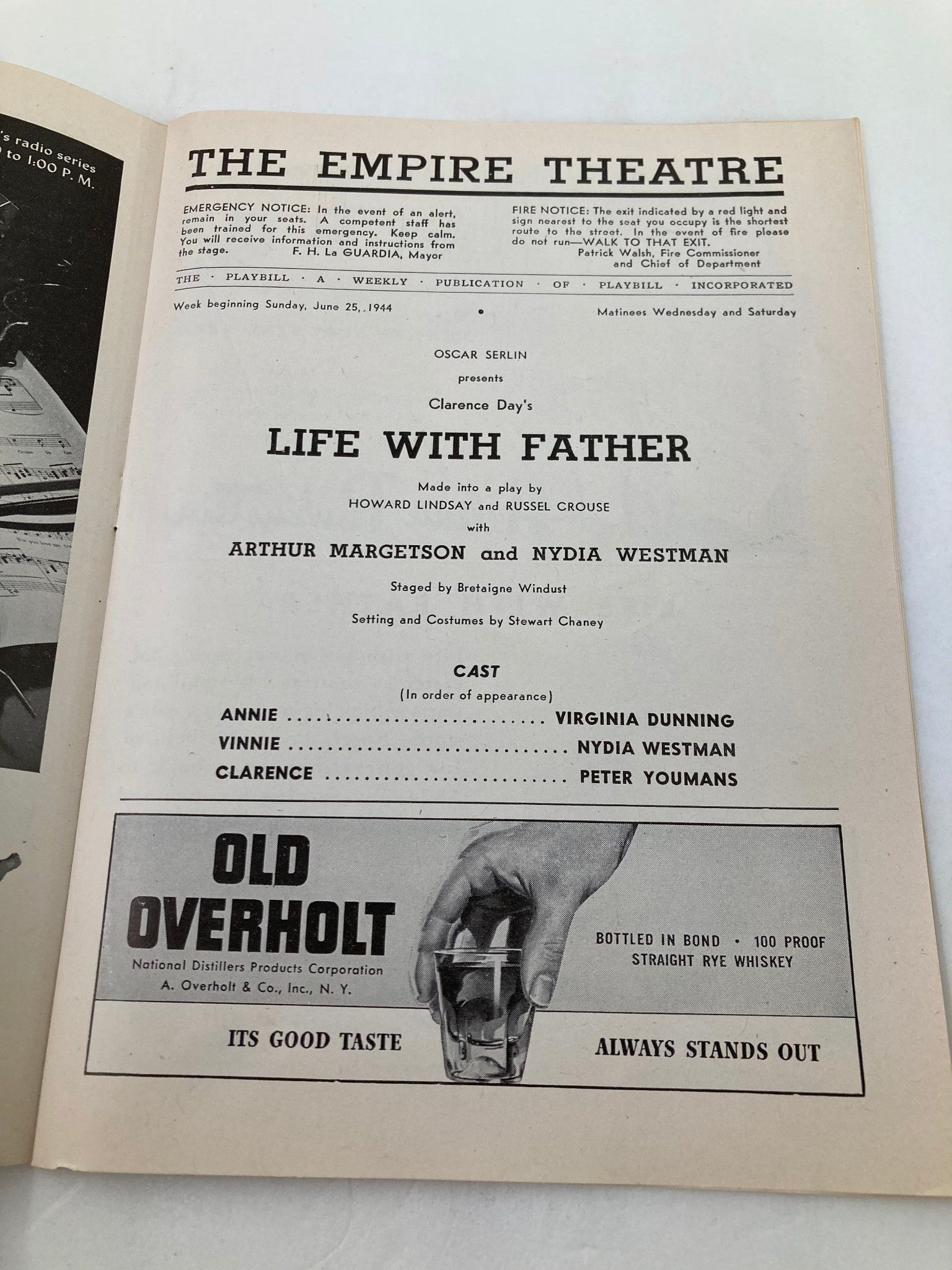 1944 Playbill The Empire Theatre Virginia Dunning in Life with Father