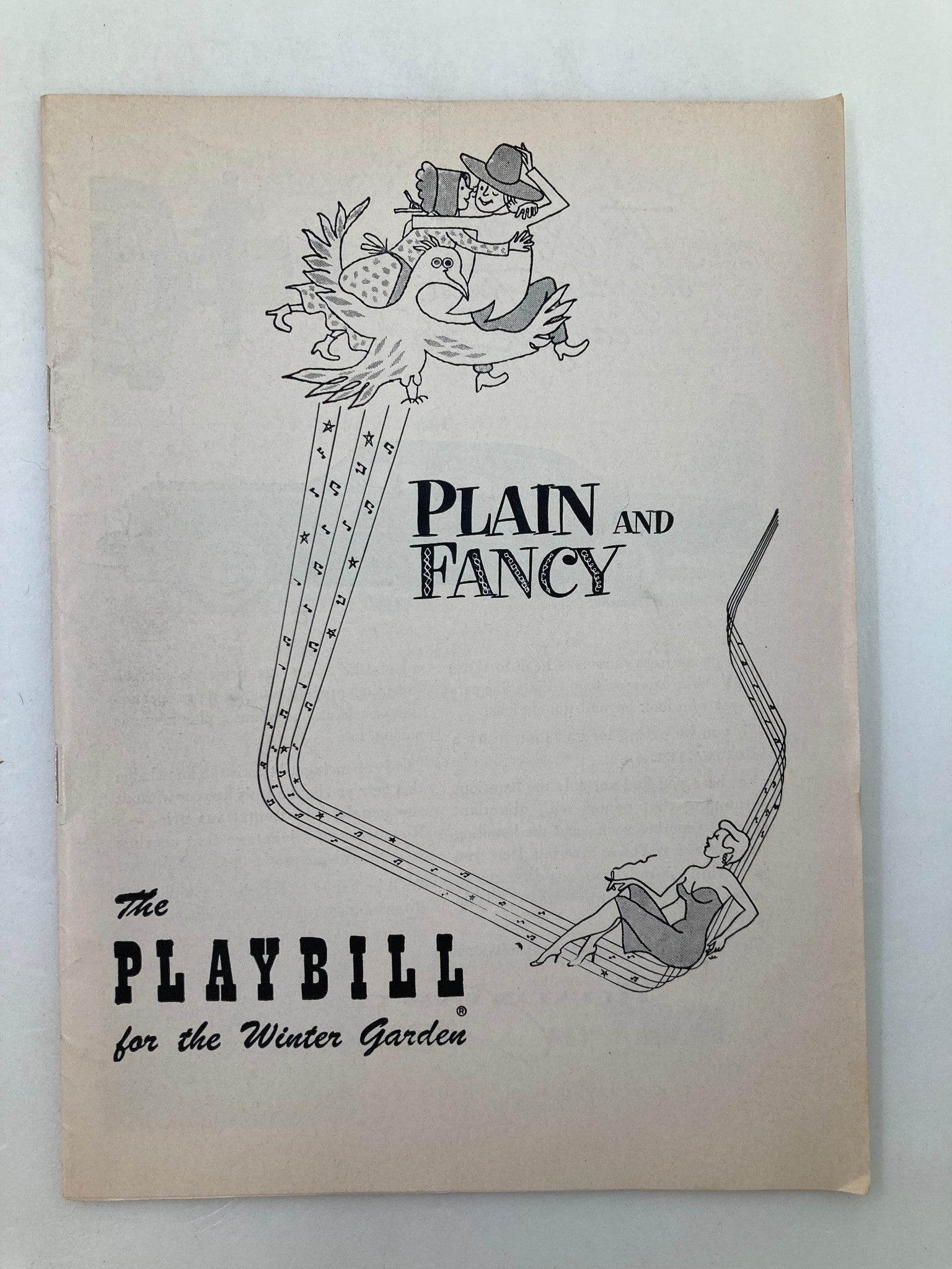 1955 Playbill Winter Garden Richard Derr, Barbara Cook in Plain and Fancy