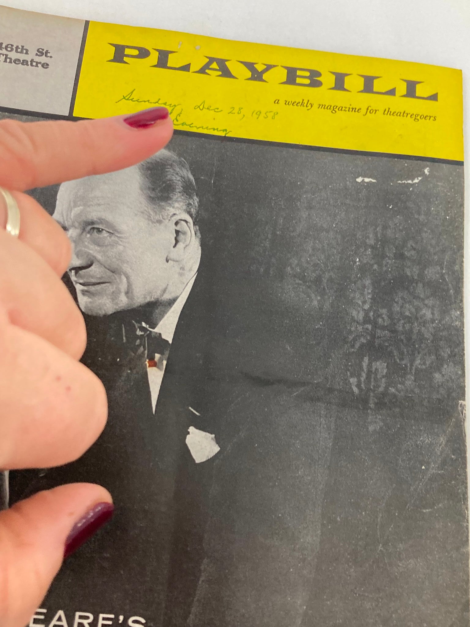 1958 Playbill 46th Street Theatre John Gielgud in Shakespeare's 'Ages of Man'