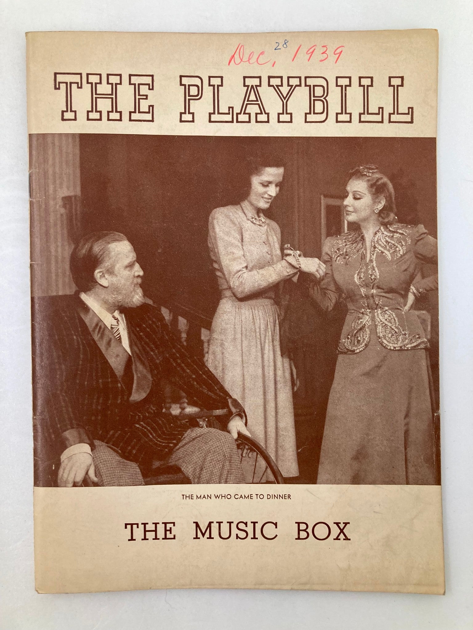 1939 Playbill The Music Box Gordon Merrick in The Man Who Came To Dinner