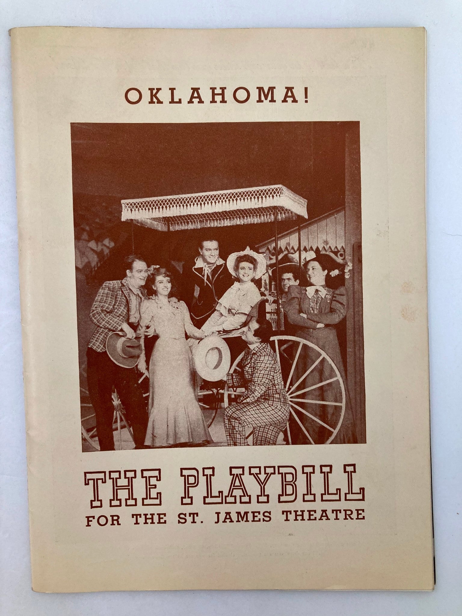 1944 Playbill St. James Theatre Betty Garde, Alfred Drake in Oklahoma!