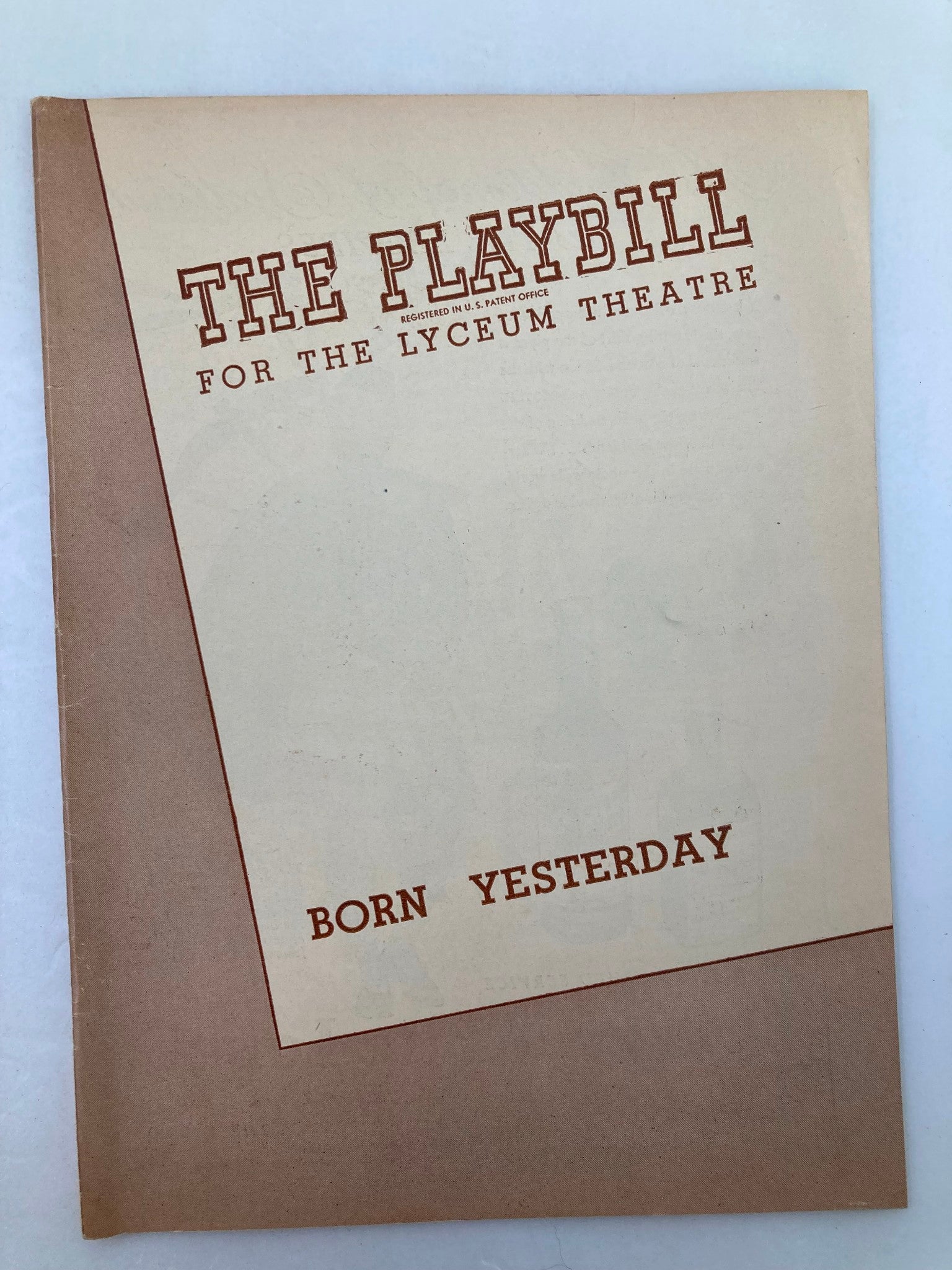 1947 Playbill Lyceum Theatre Ellen Hall, Frank Otto in Born Yesterday