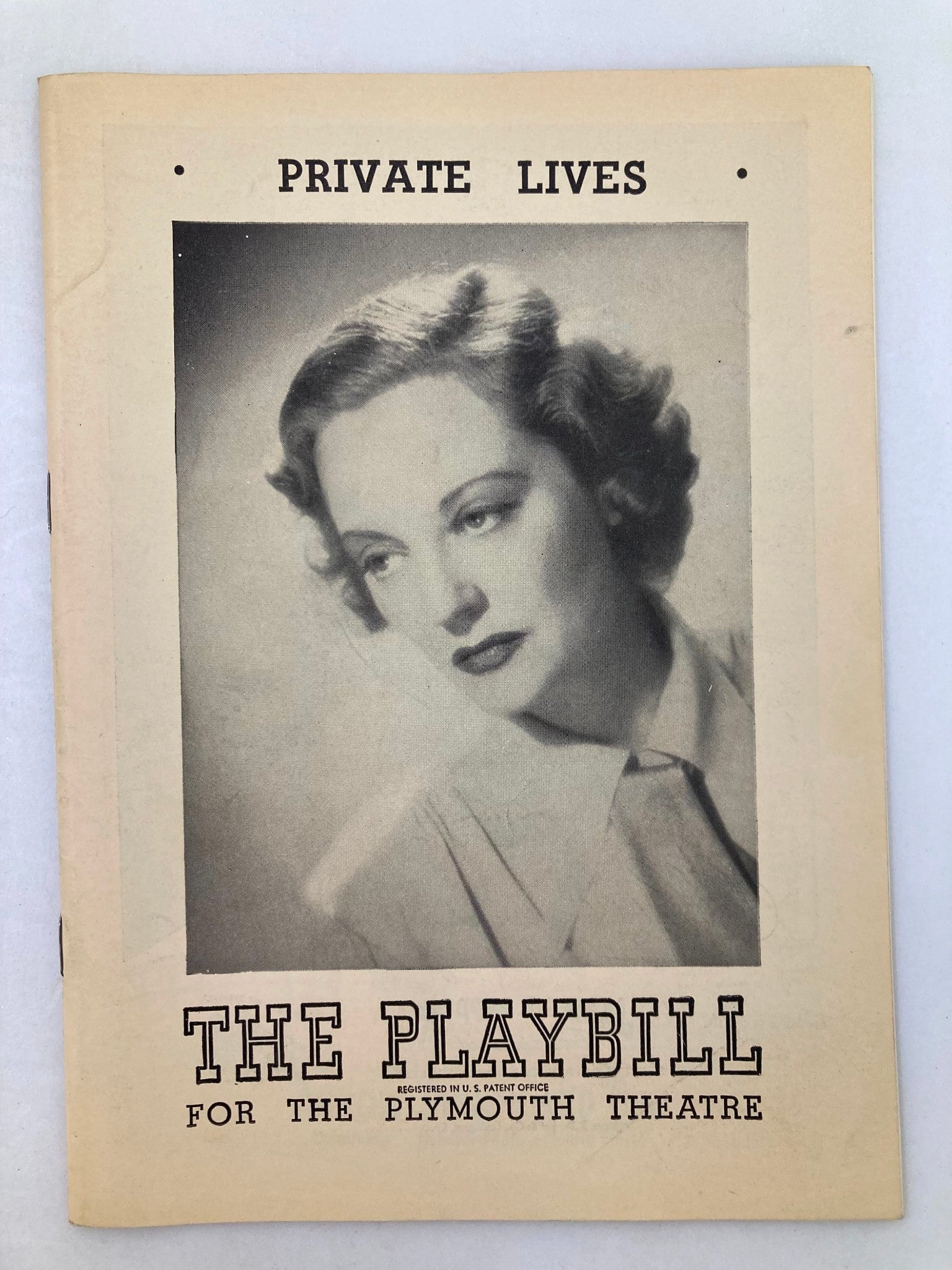 1949 Playbill The Plymouth Theatre Barbara Baxley, Donald Cook in Private Lives