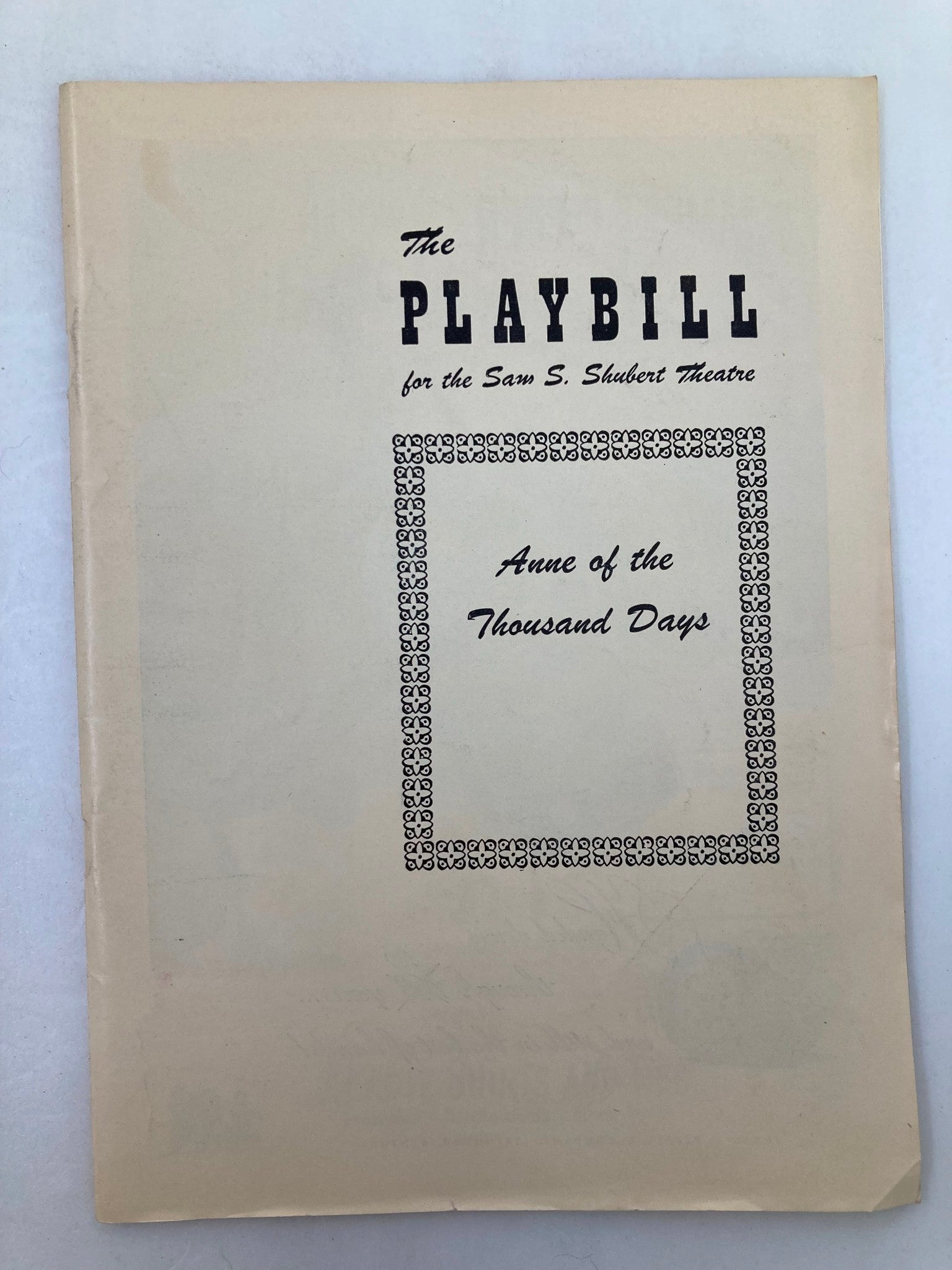 1949 Playbill Sam S. Shubert Theatre Rex Harrison in Anne of the Thousand Days