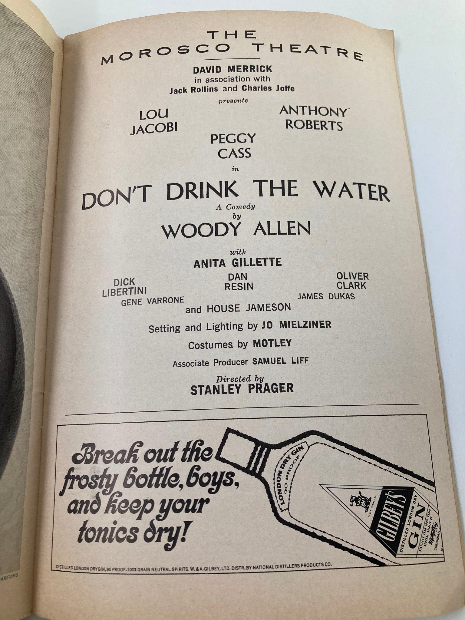 1967 Playbill The Morosco Theatre Lou Jacobi in Don't Drink The Water