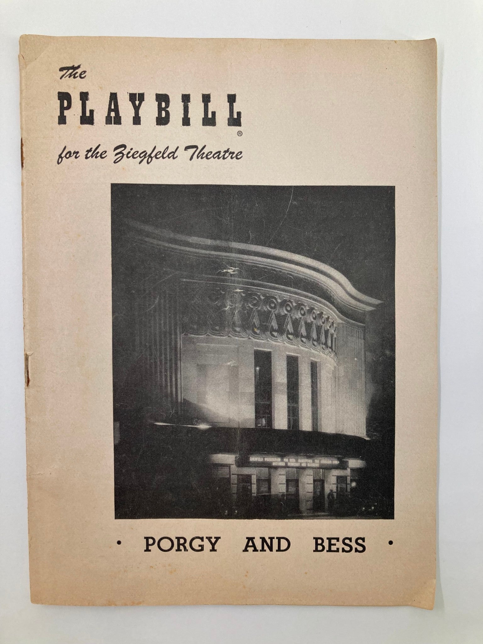 1953 Playbill The Ziegfeld Theatre Blevin Days Present Porgy and Bess