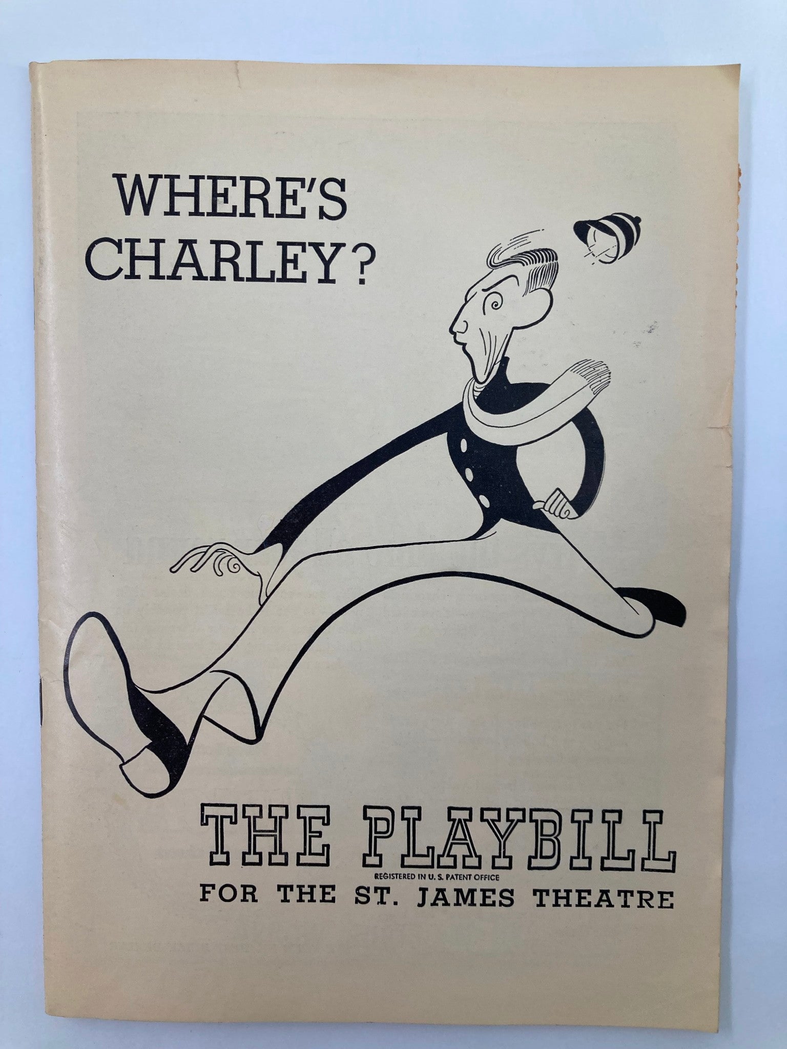 1949 Playbill St. James Theatre Ray Bolger, Marie Foster in Where's Charley?