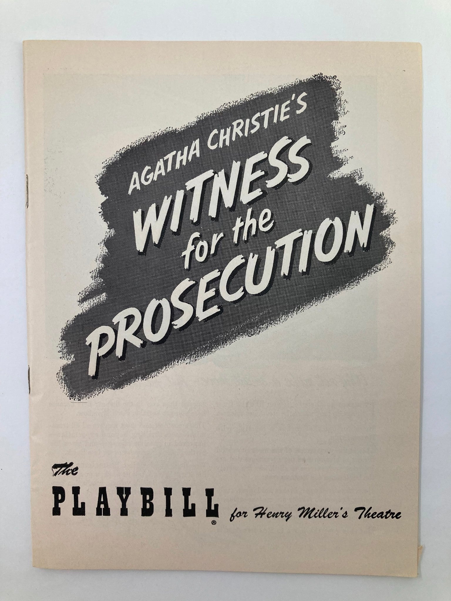 1955 Playbill Henry Miller's Theatre Gene Lyons in Witness for the Prosecution