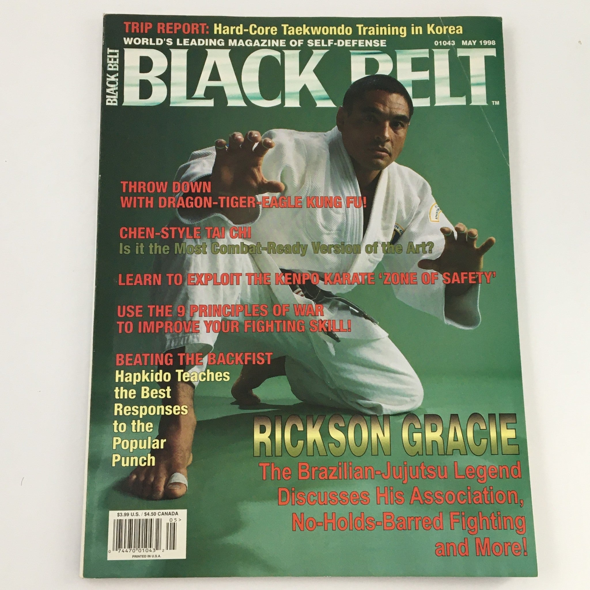 Black Belt Magazine May 1998 Rickson Gracie Brazilian-Jujutsu Legend, Newsstand