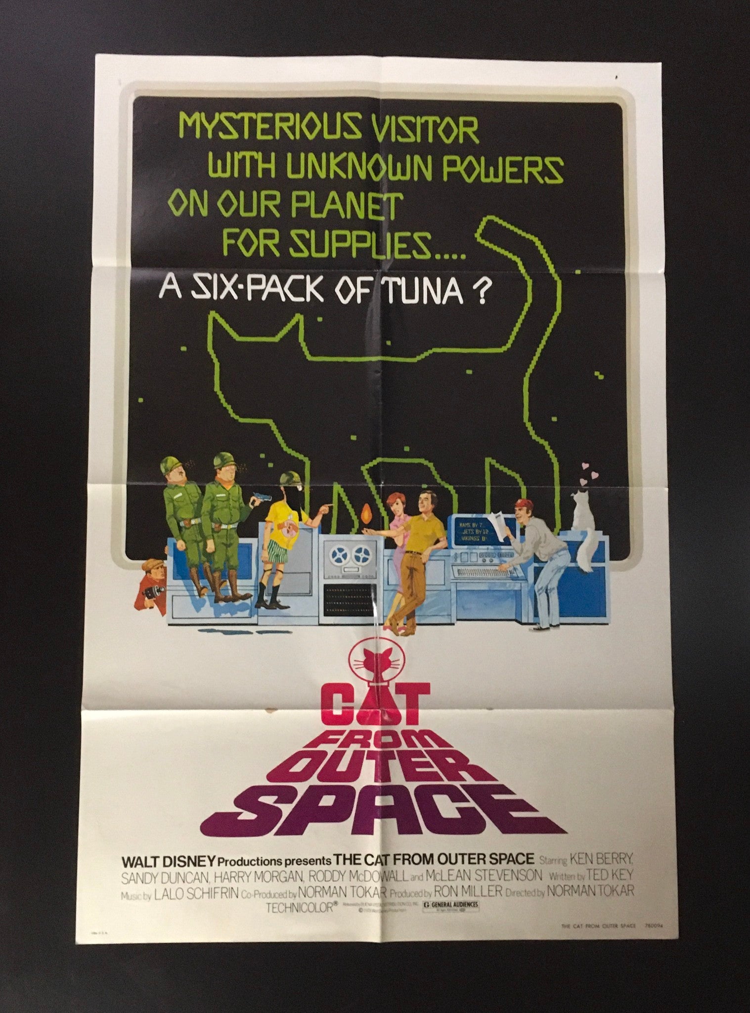 1978 Cat From Outer Space 41" x 27" Original Movie Poster