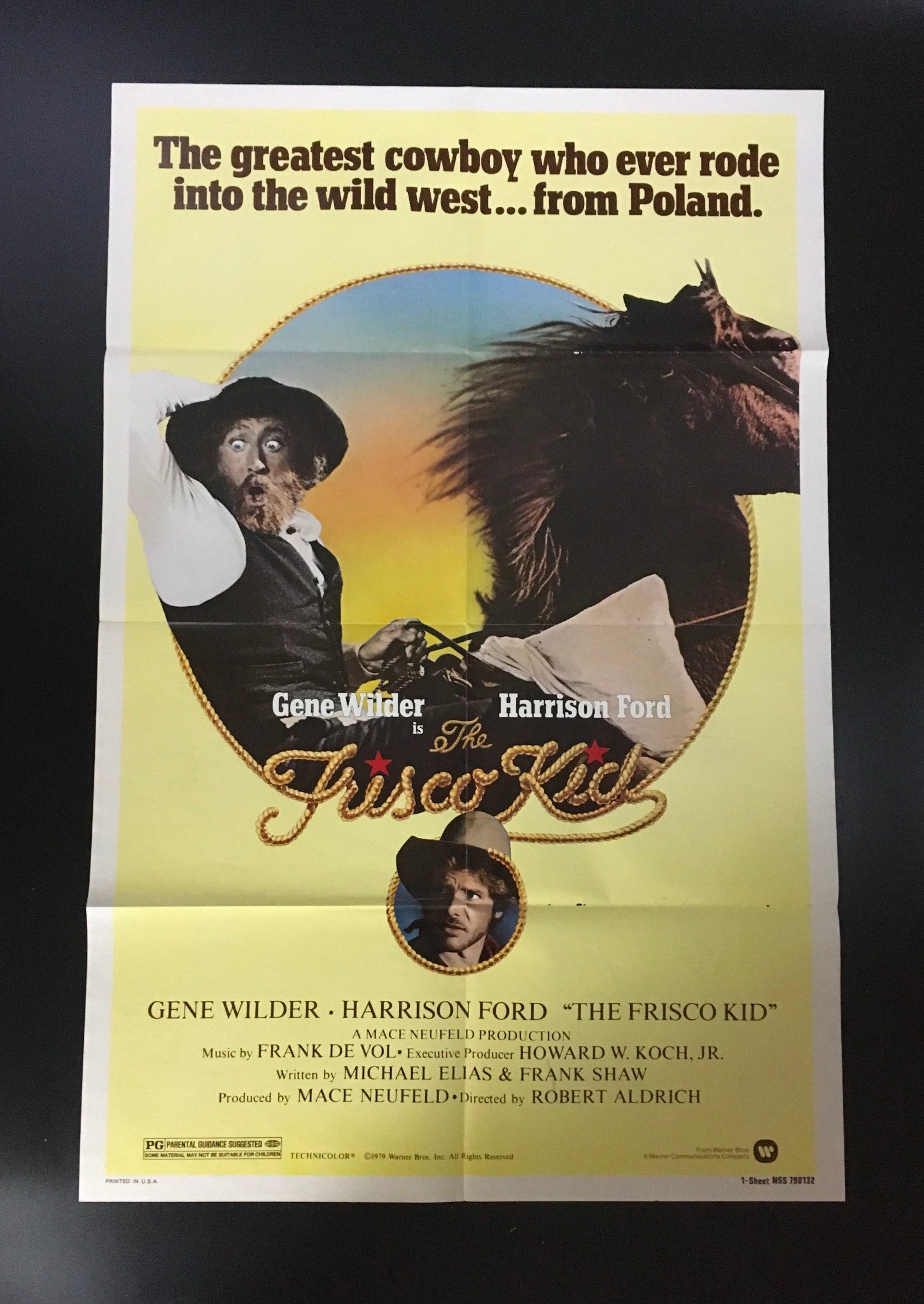 1979 The Frisco Kid 41" x 27" Original Movie Poster Gene Wilder, Harrison Ford