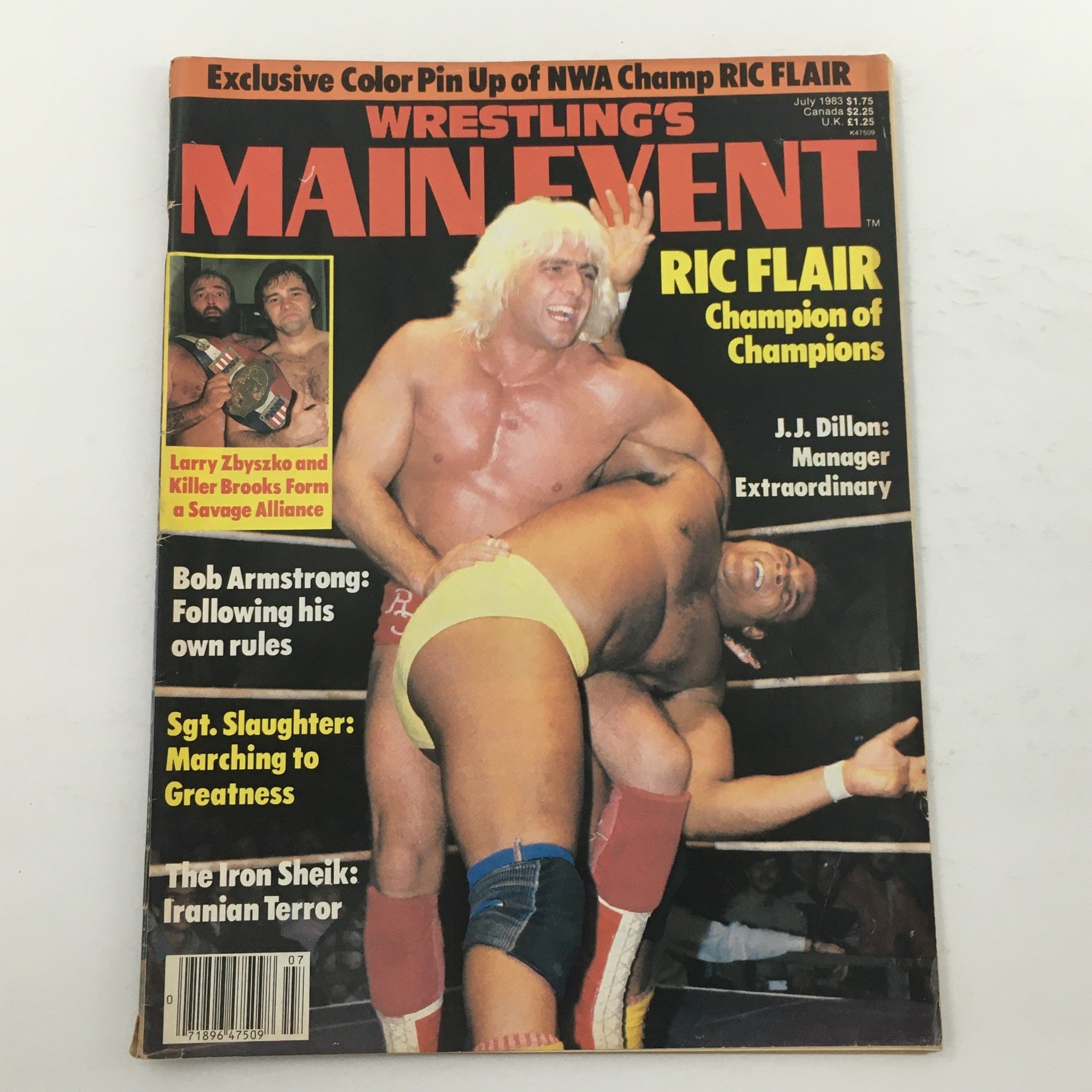 Wrestling's Main Event Magazine July 1983 Champion Ric Flair and Larry Zbyszko