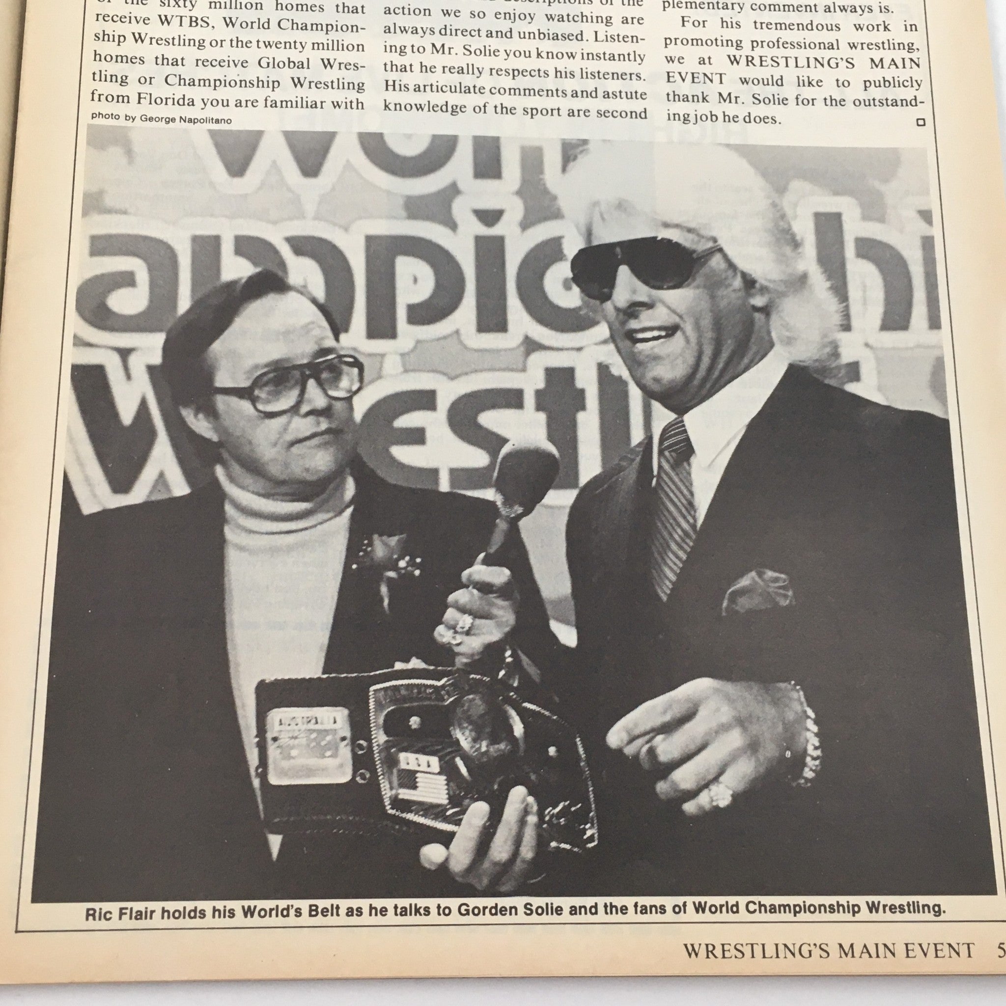 Wrestling's Main Event Magazine July 1983 Champion Ric Flair and Larry Zbyszko