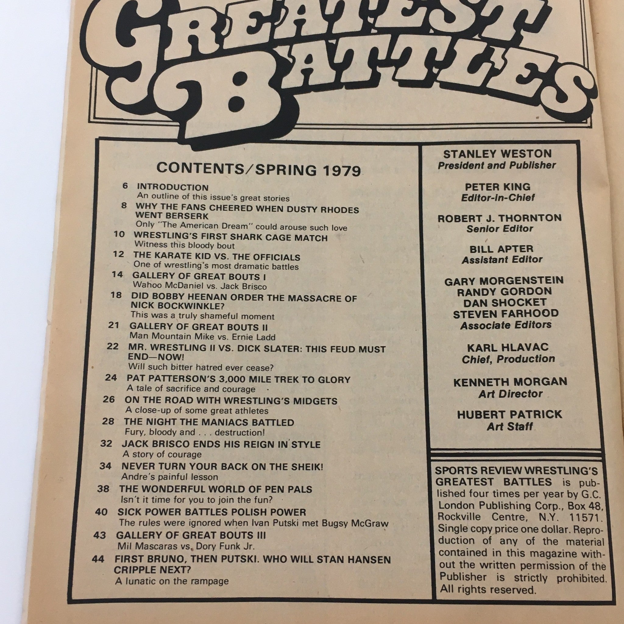 Wrestling's Greatest Battles Magazine Spring 1979 Andre The Giant Painful Lesson