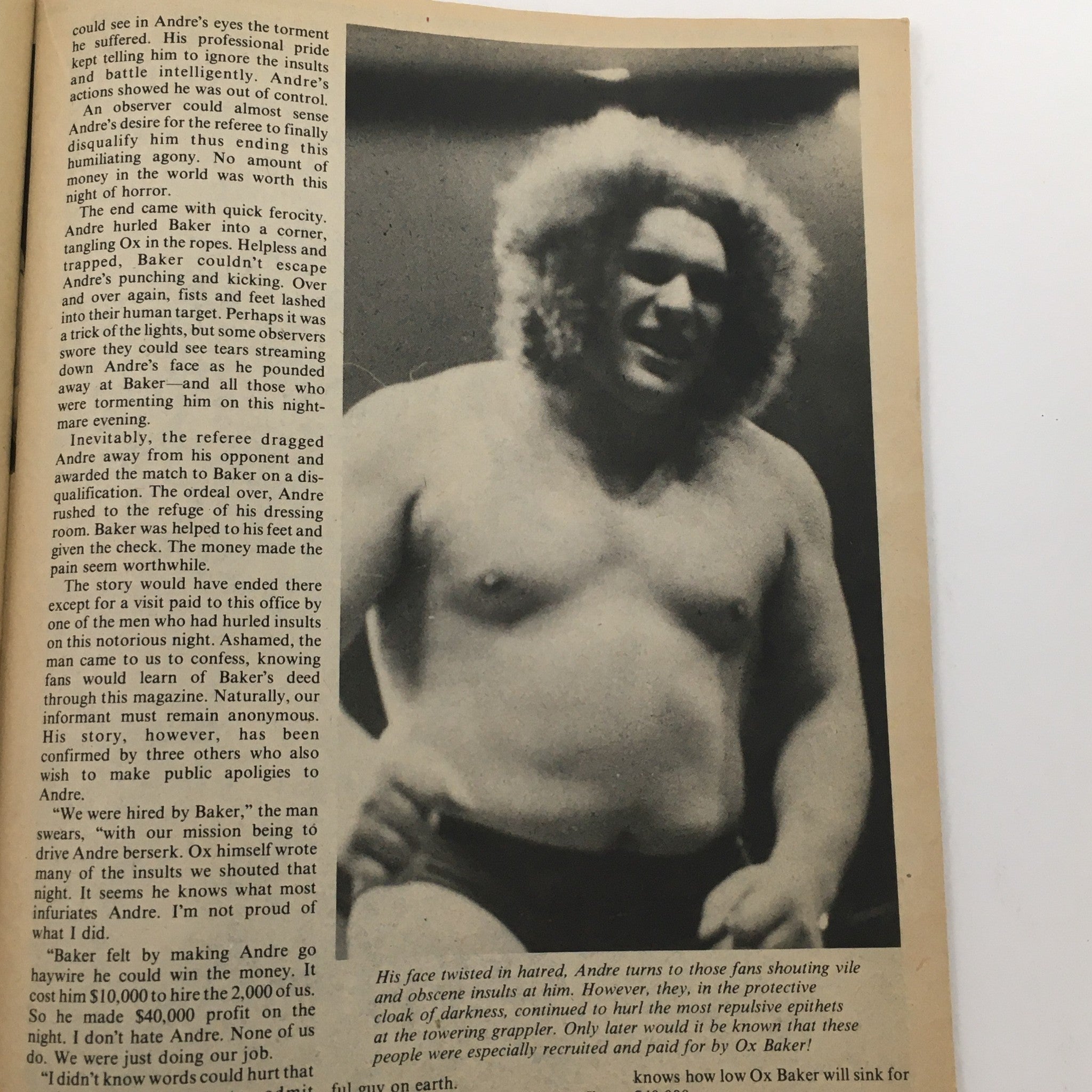 Wrestling's Greatest Battles Magazine Fall 1978 Andre the Giant vs Ox Baker