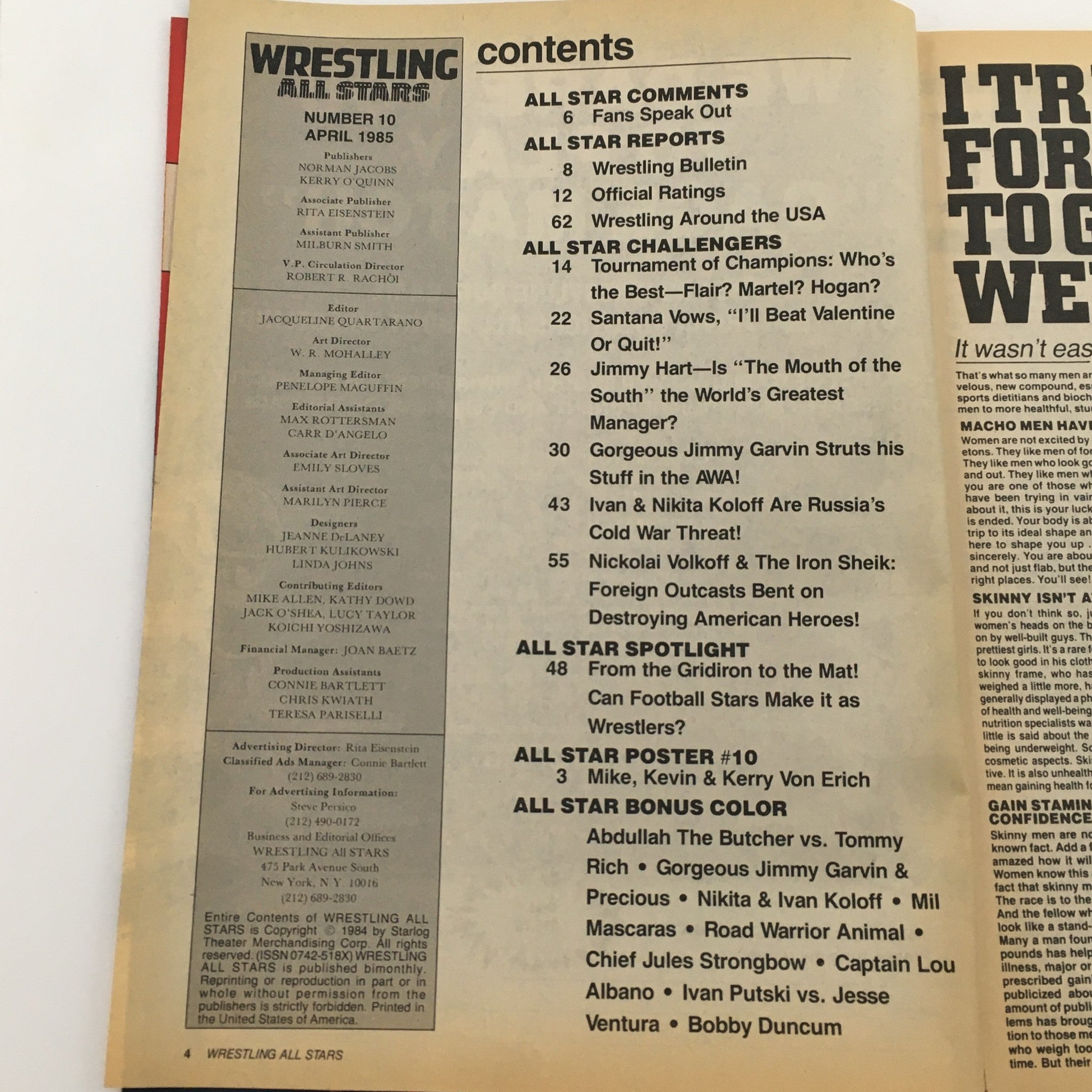 Wrestling All Stars Magazine April 1985 #10 Hulk Hogan vs Nick Bockwinkel