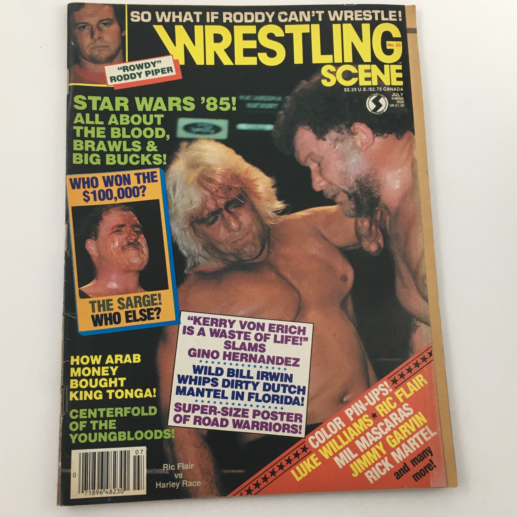 Wrestling Scene Magazine July 1985 #23 Ric Flair vs Harley Race Plus Rowdy Piper