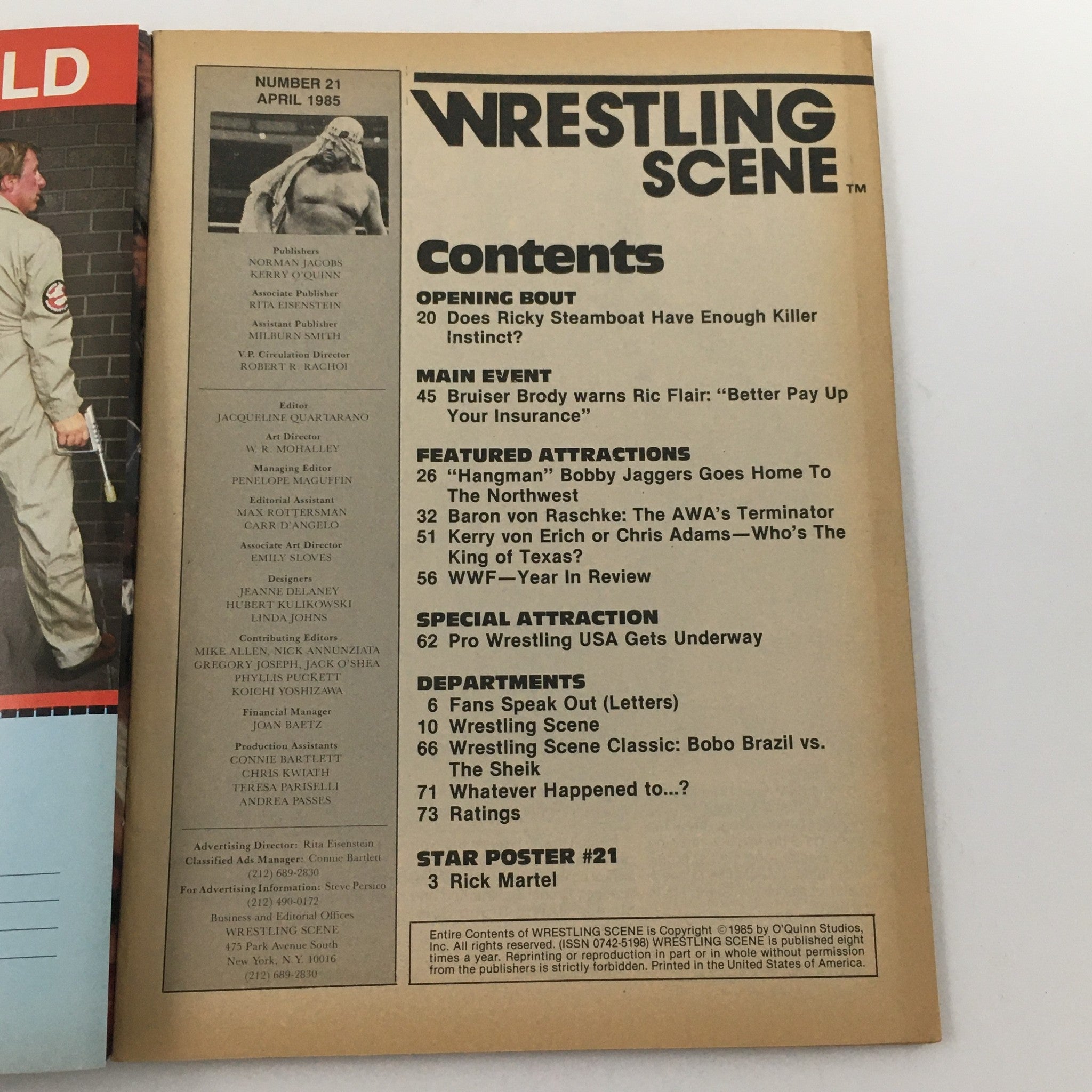 Wrestling Scene Magazine April 1985 #21 Hulk Hogan and Antonio Inoki Feature