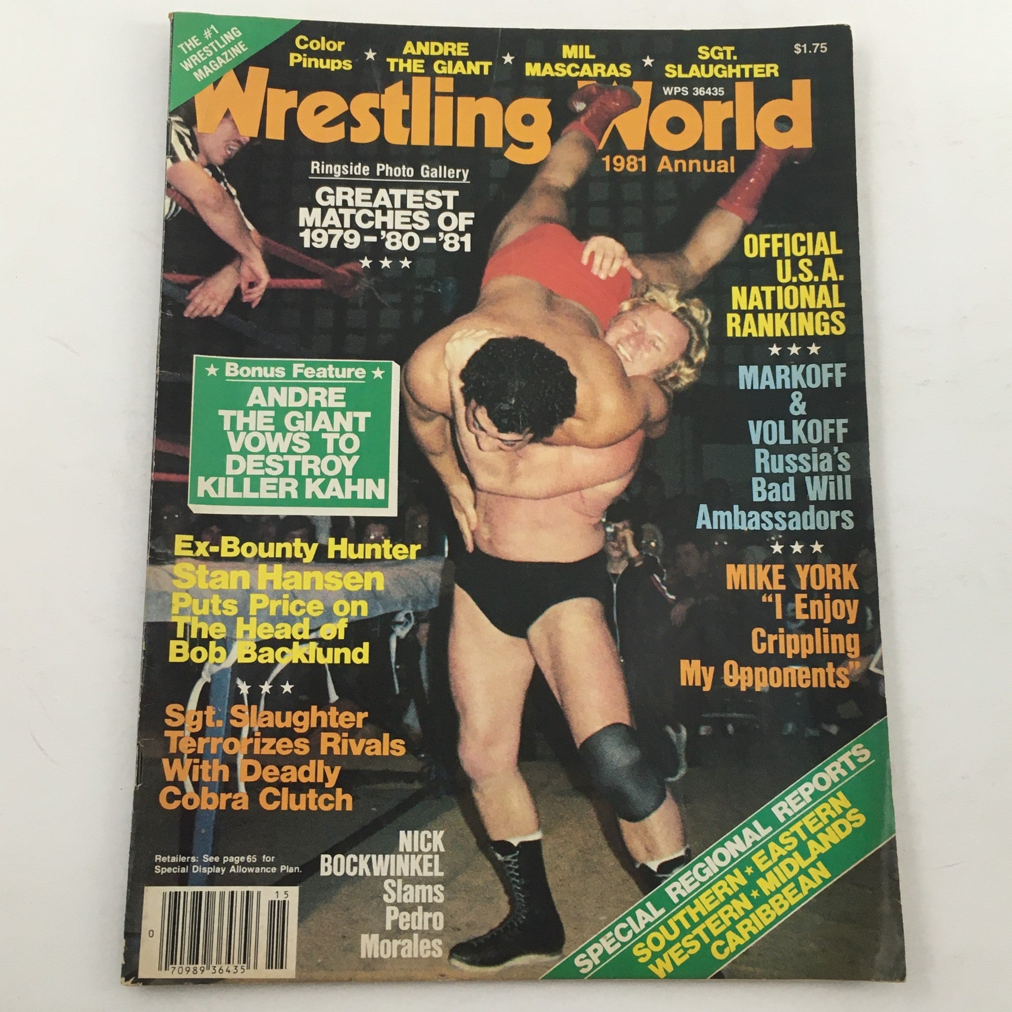 Wrestling World Magazine 1981 Andre the Giant Vows To Destroy Killer Kahn