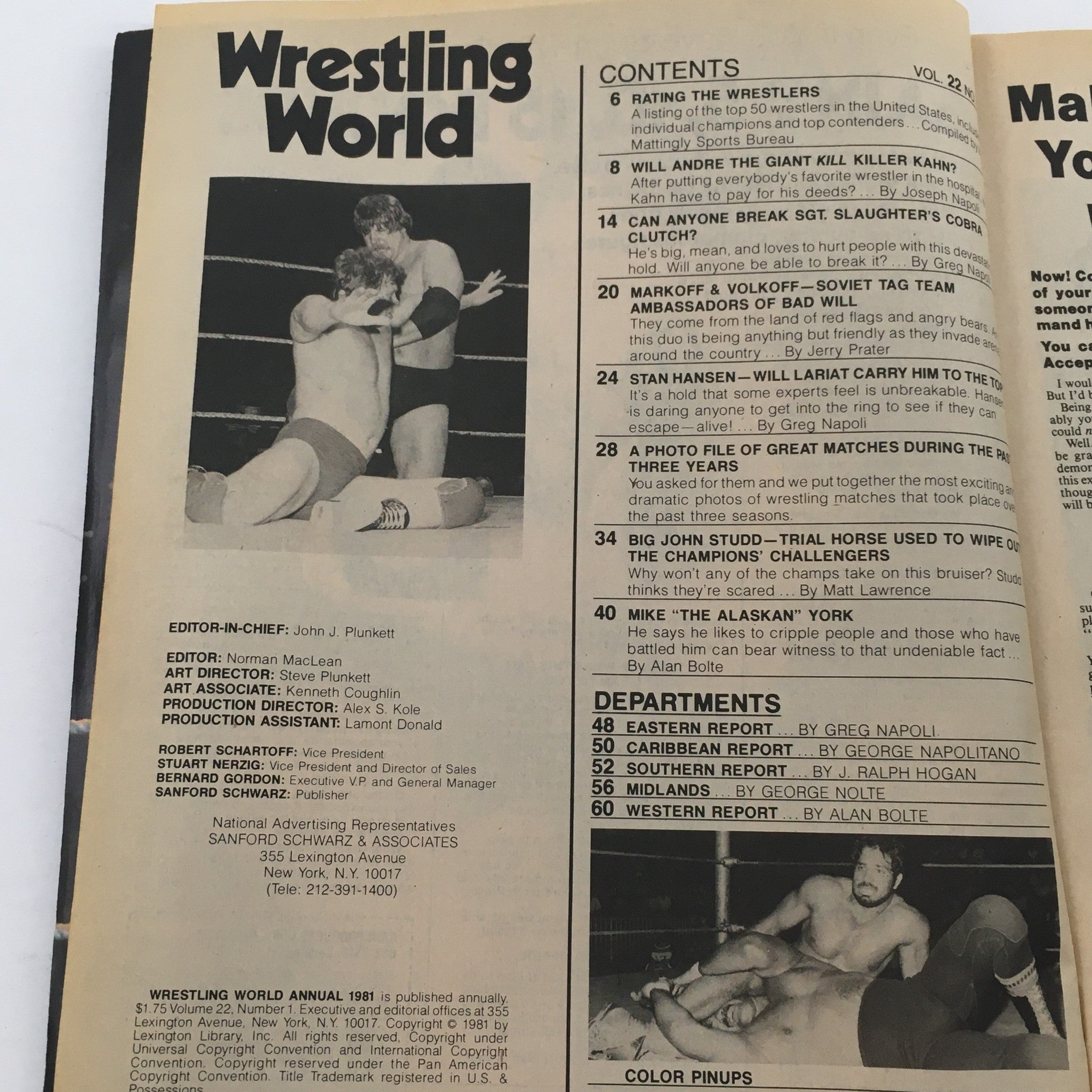 Wrestling World Magazine 1981 Andre the Giant Vows To Destroy Killer Kahn