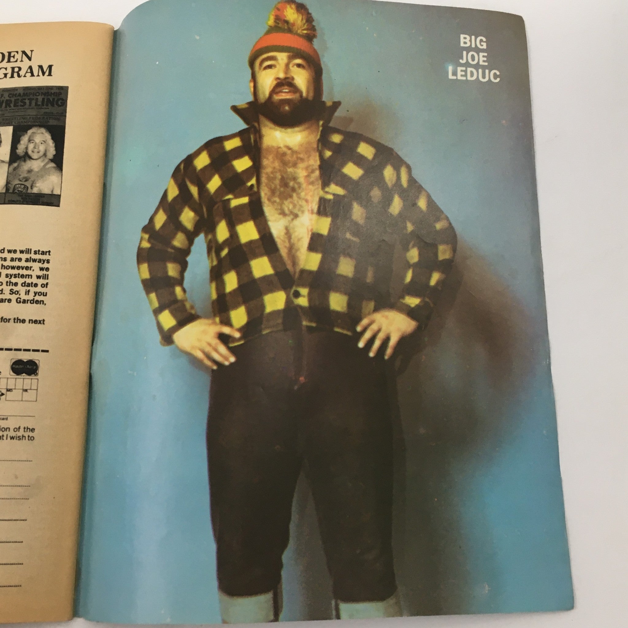 Wrestling Magazine #71 1981 showcases Big Joe Leduc in a striking outfit, representing his unique wrestling persona.