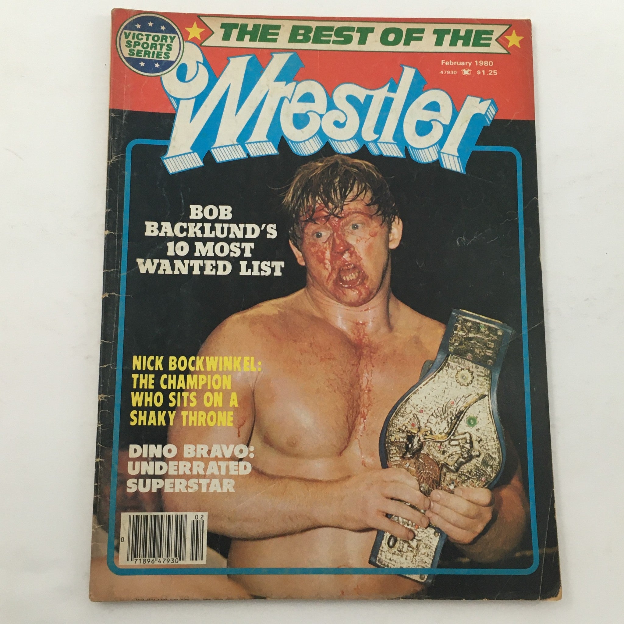 Cover of The Best of the Wrestler Magazine from February 1980 featuring Bob Backlund and Nick Bockwinkel, highlighting wrestling legends and historical context.