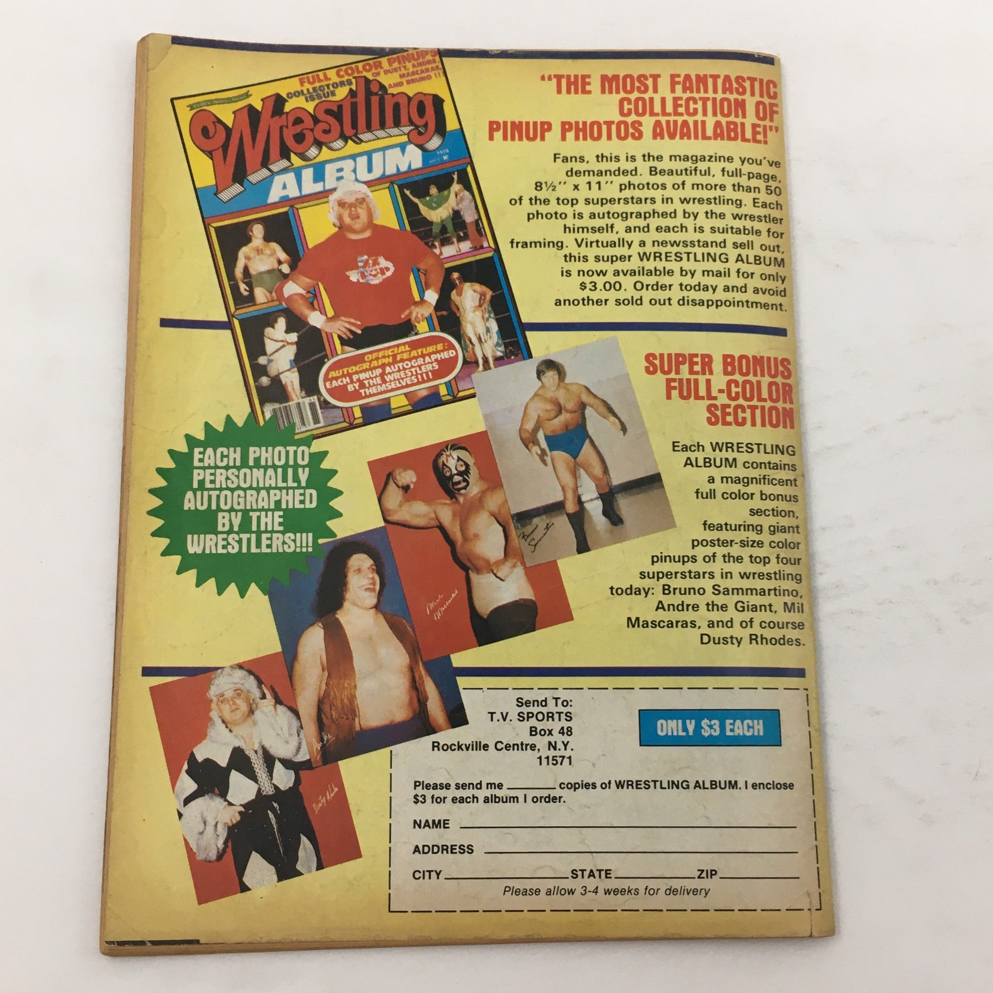 The Best of the Wrestler Magazine February 1980 cover featuring professional wrestlers, with a vintage design showcasing iconic star autographs and promotional content.