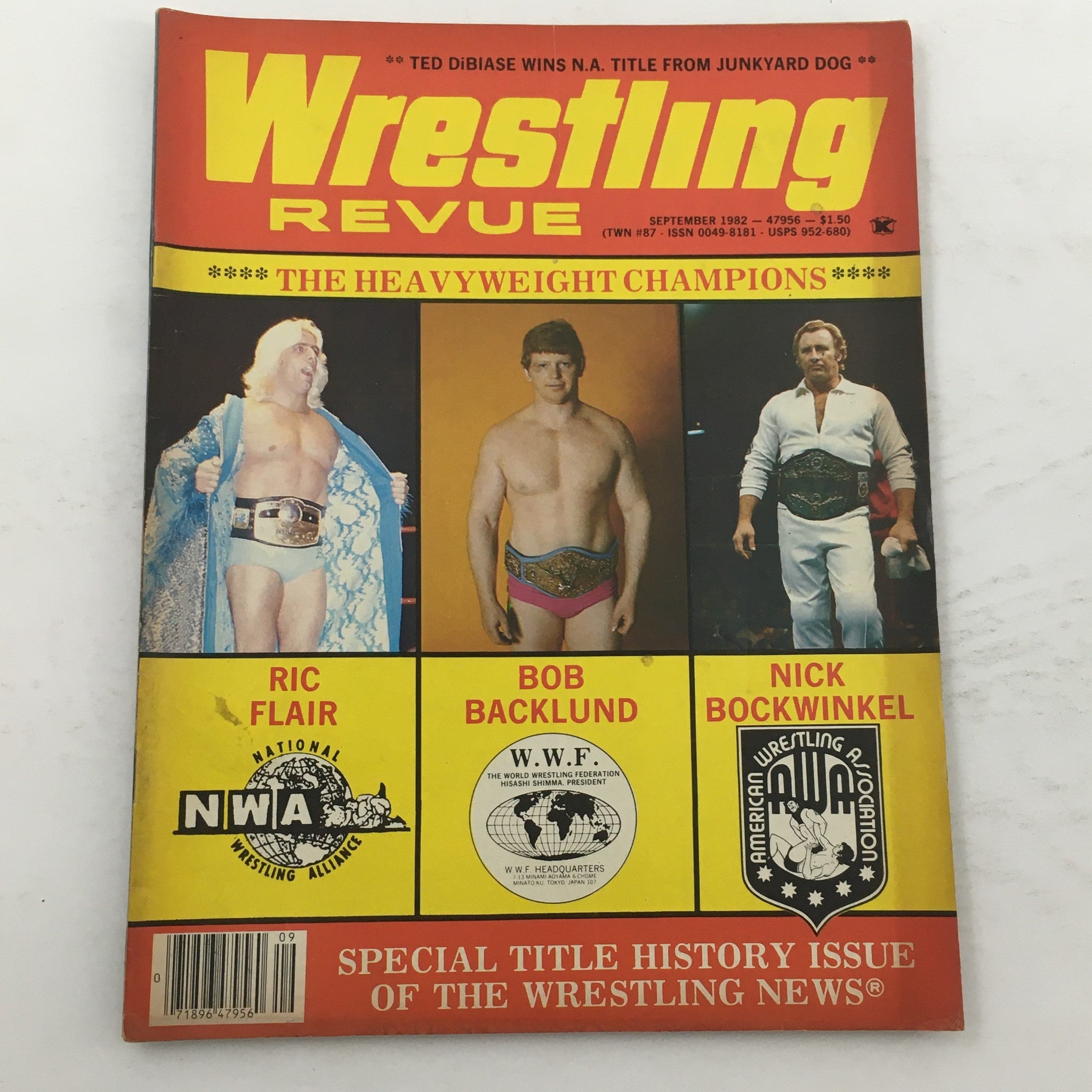 Wrestling Revue Magazine September 1982 Ric Flair Bob Backlund & Nick Bockwinkel