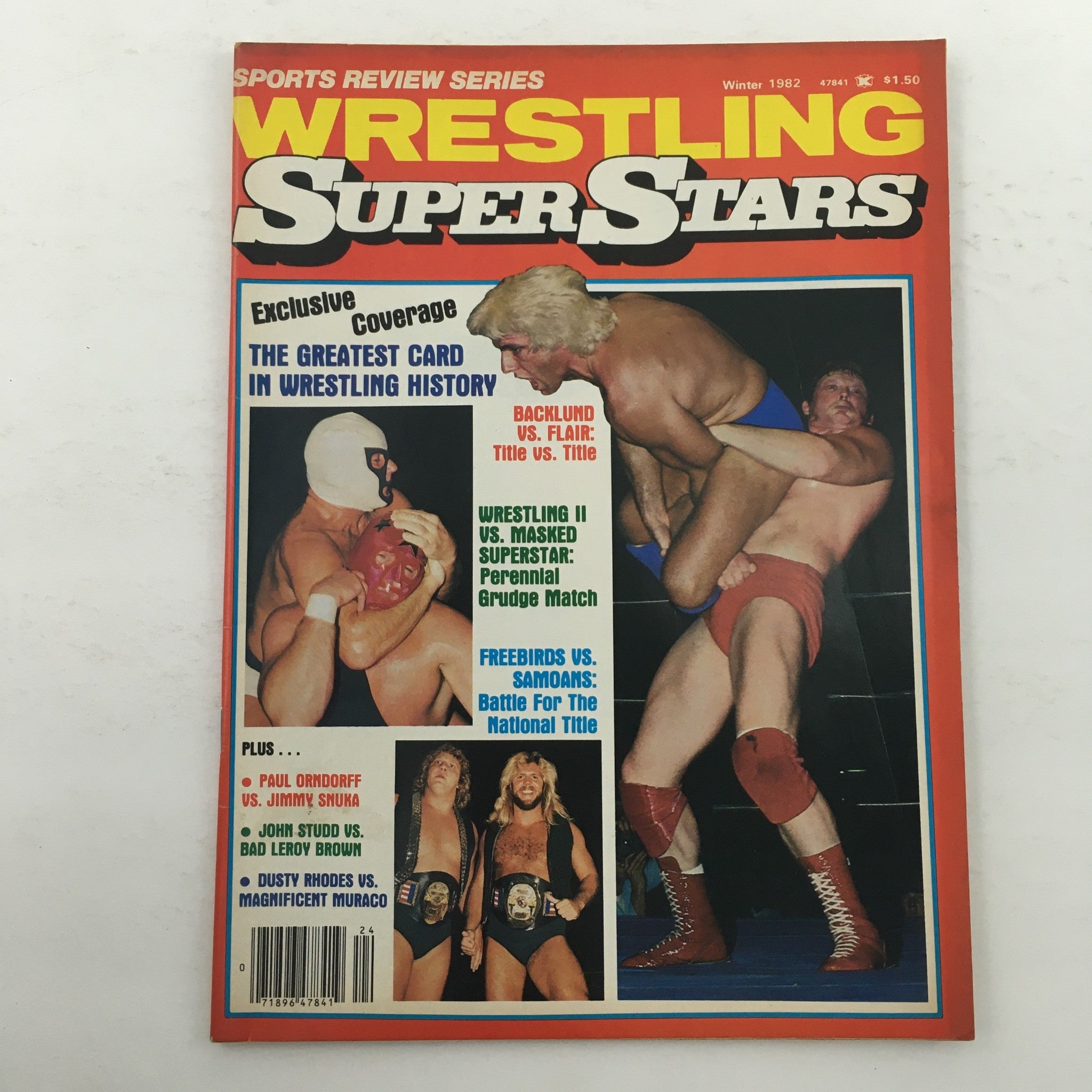 Wrestling Superstars Magazine Winter 1982 Mil Mascaras, Bob Buckland, Ric Flair