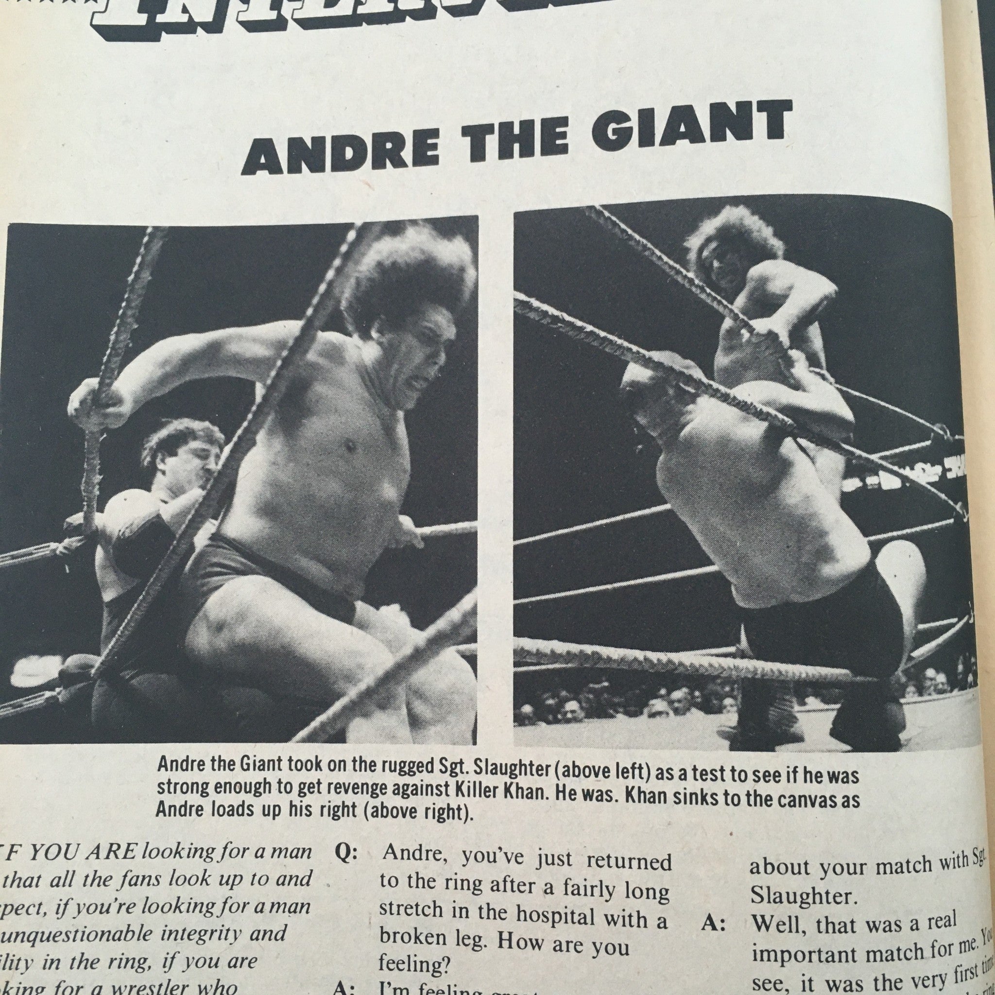 Wrestling Superstars Magazine Winter 1981 Andre the Giant Rugged Sgt. Slaughter