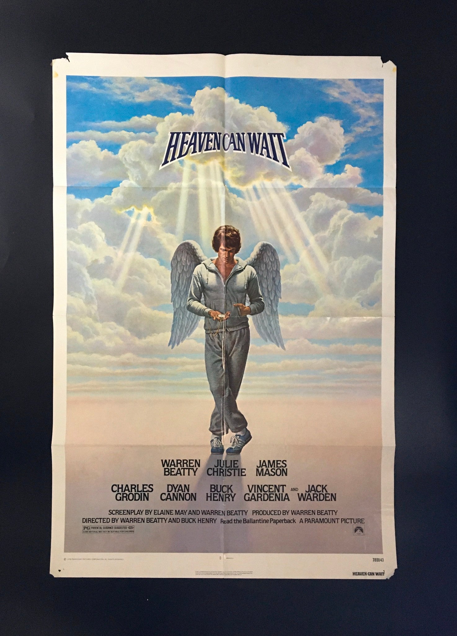 1978 Heaven Can Wait 41" x 27" Original Movie Poster Warren Beatty