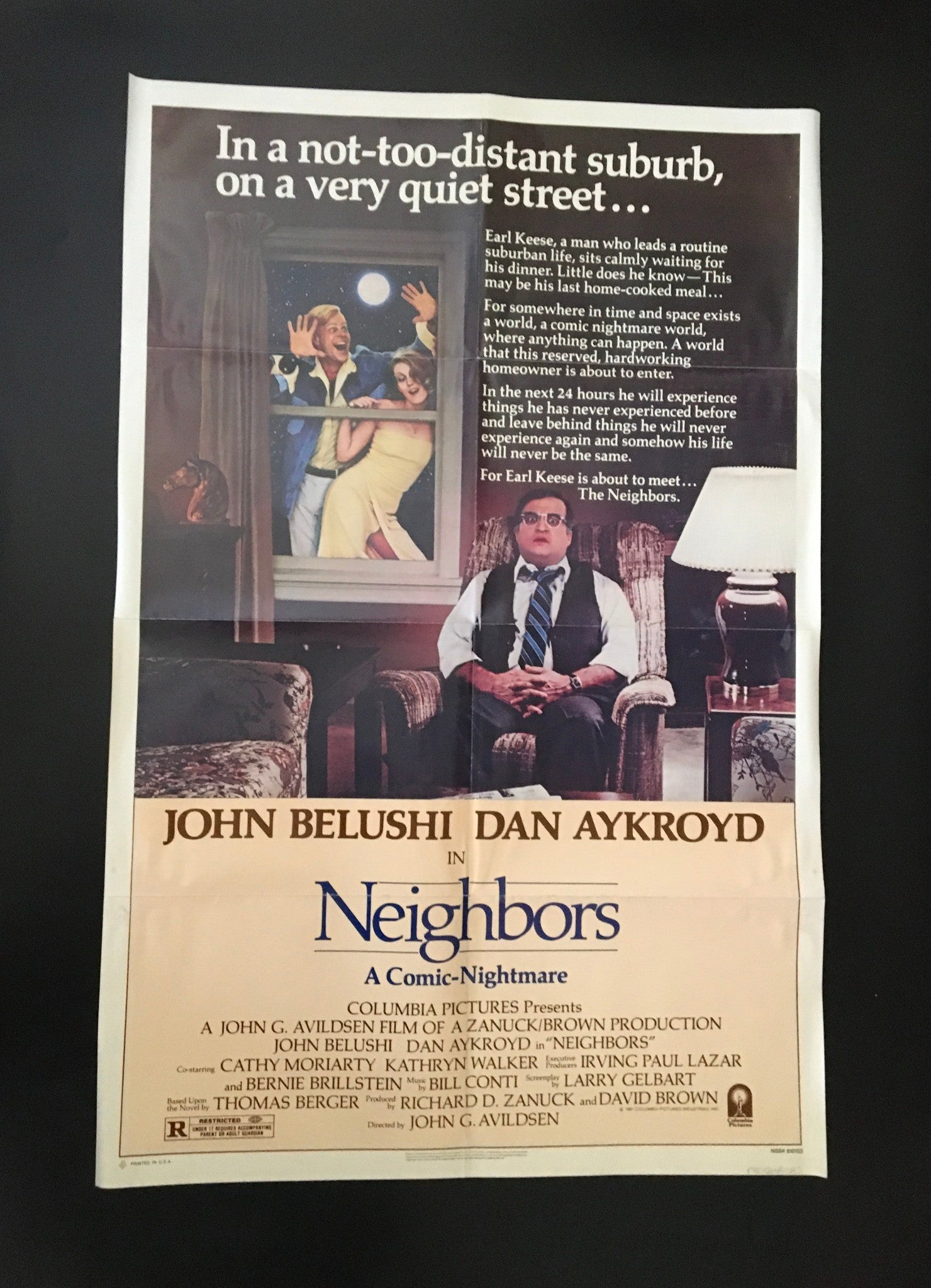 1981 Neighbors 41" x 27" Original Movie Poster John Belushi, Dan Aykroyd