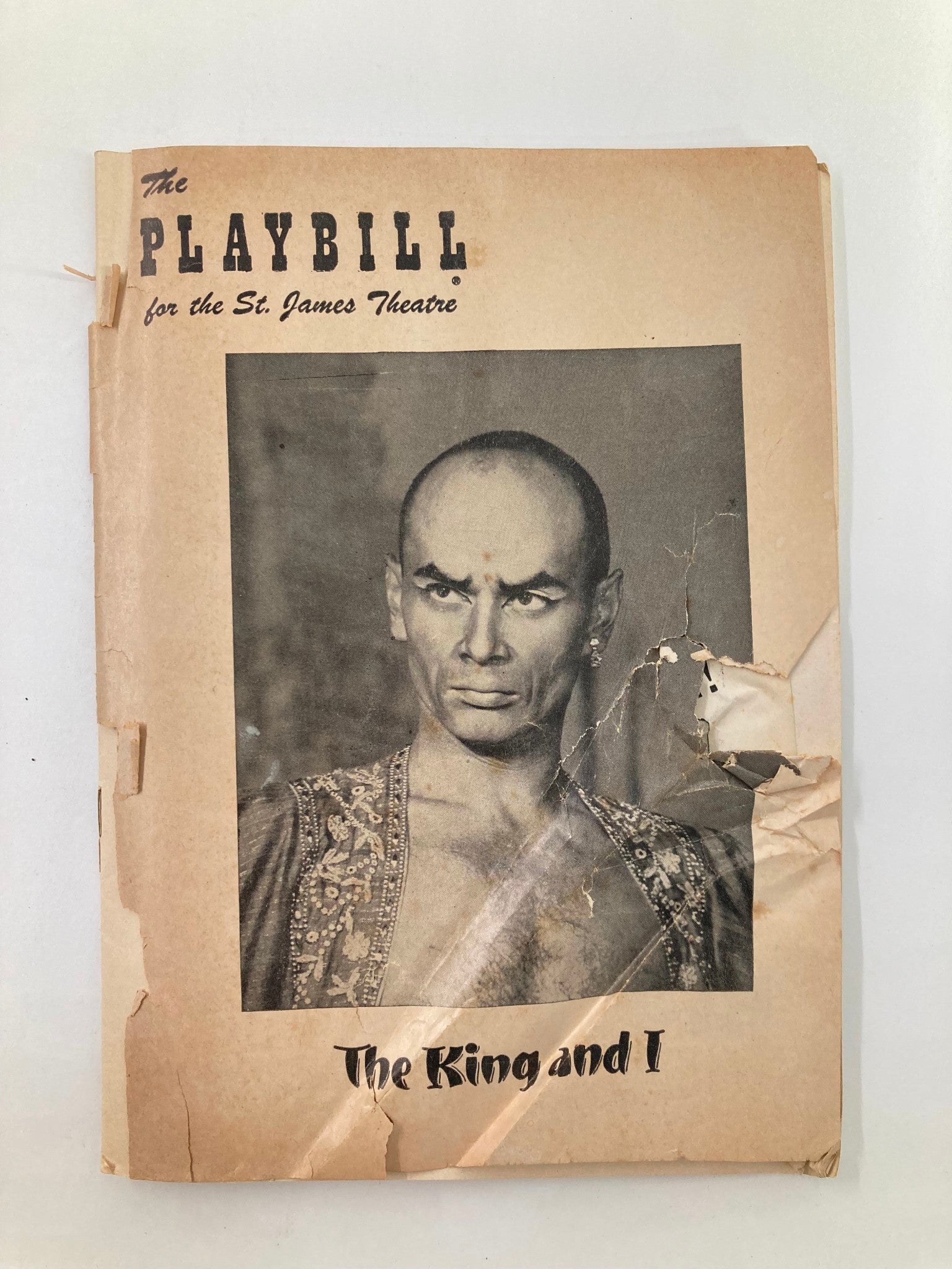 1953 Playbill St. James Theatre Yul Brynner in The King and I by John van Druten