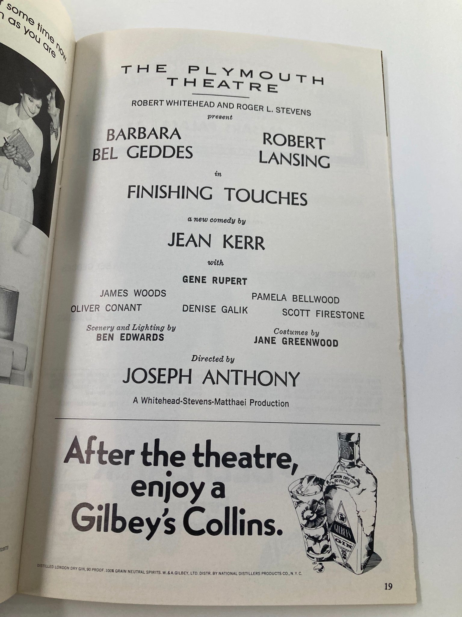 1973 Playbill Plymouth Theatre Barbara Bel Geddes in Finishing Touches