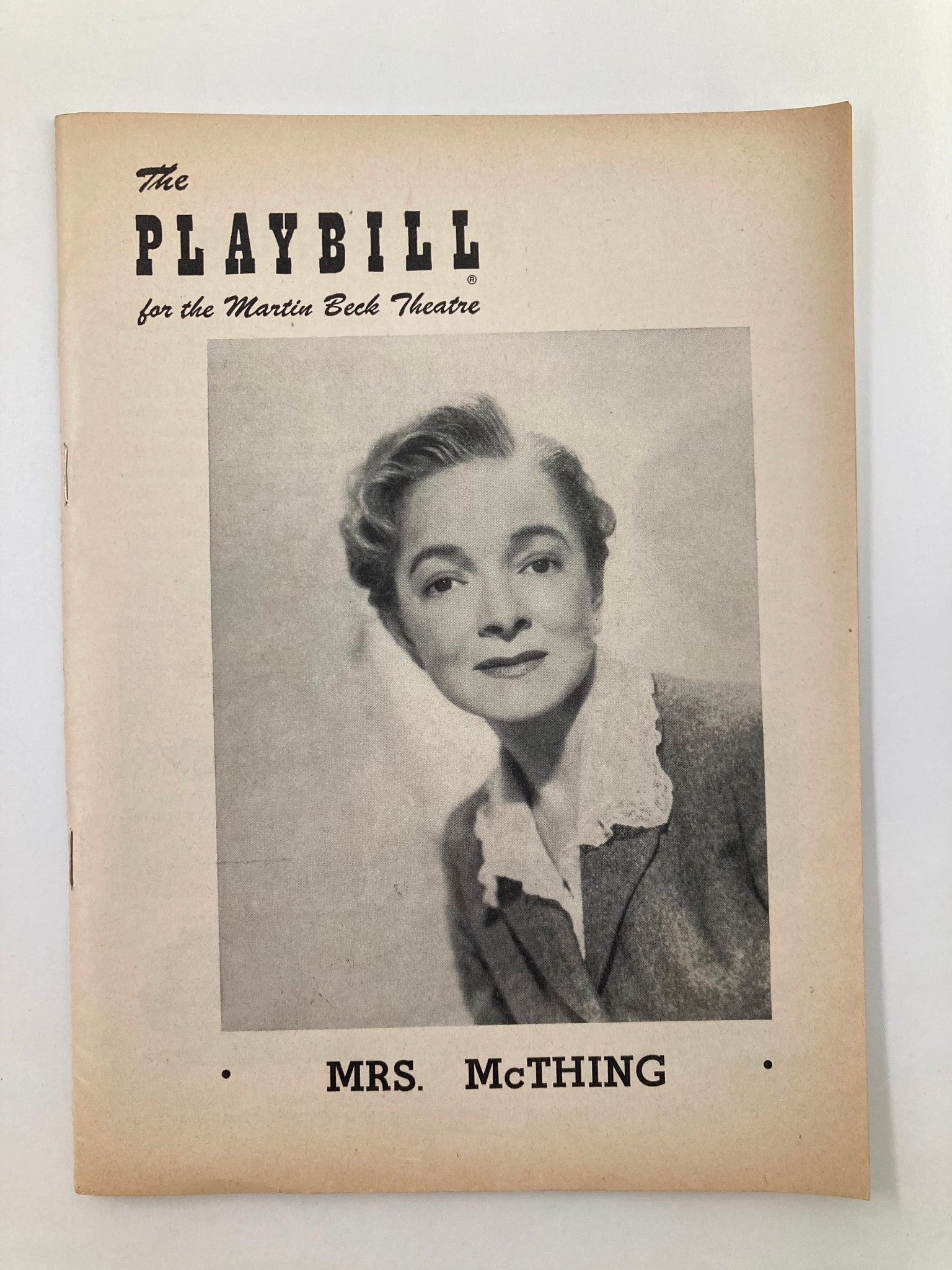 1952 Playbill Martin Beck Theatre Helen Hayes, Jules Munshin in Mrs. McThing