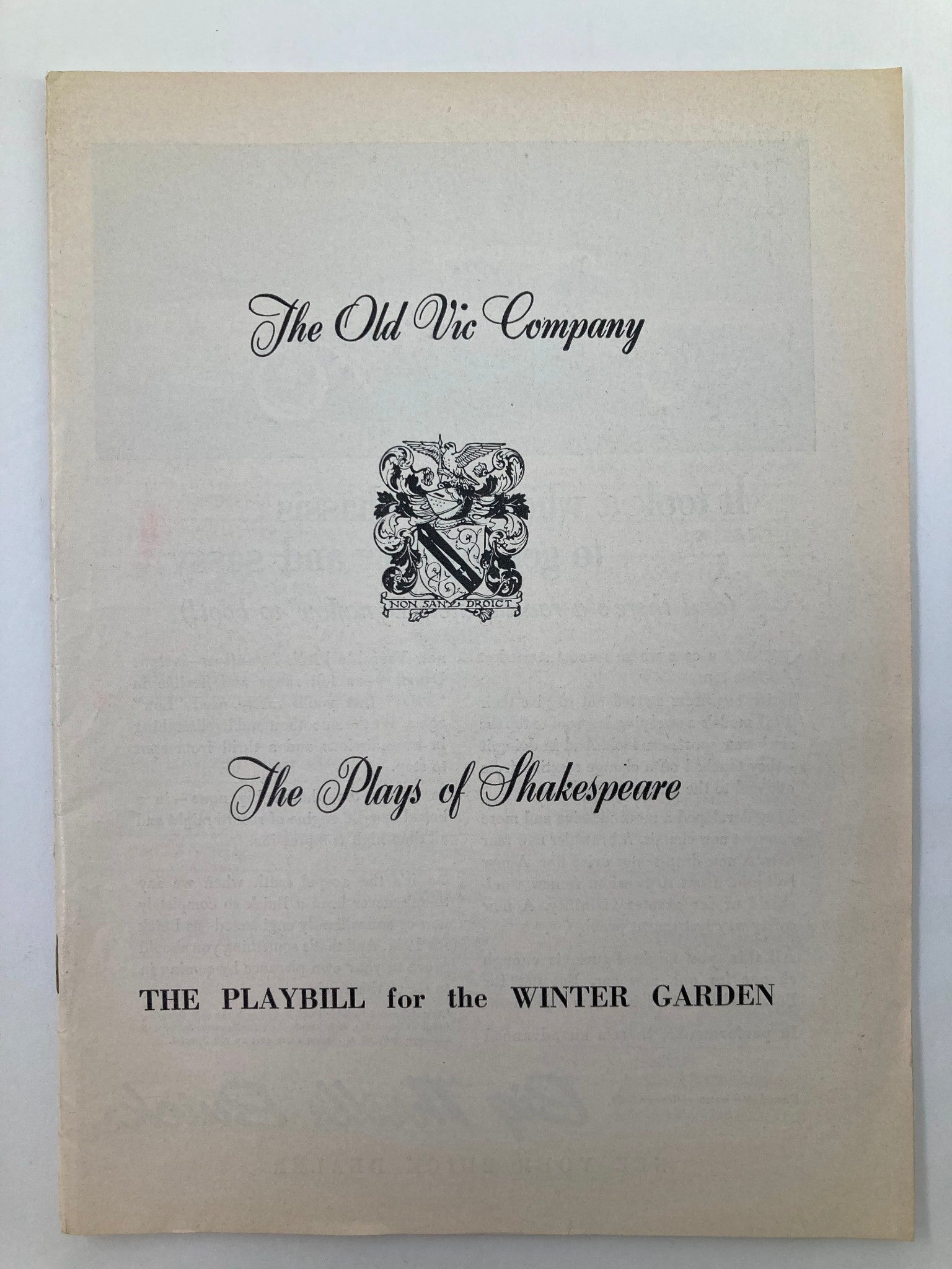 1956 Playbill Winter Garden Paul Rogers, Claire Bloom in The Old Vic Company