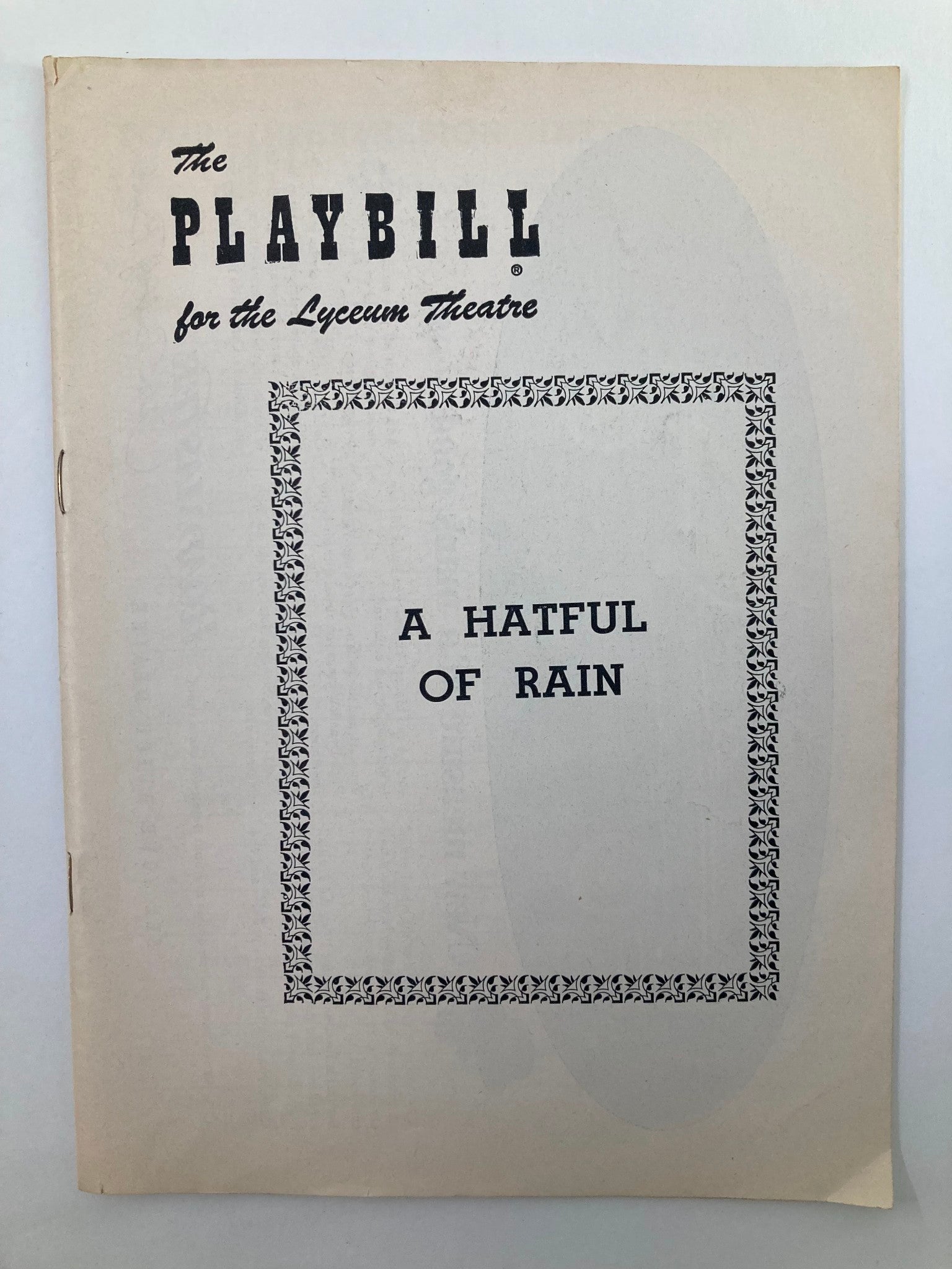 1956 Playbill Lyceum Theatre Shelley Winters, Ben Gazzara in A Hatful of Rain